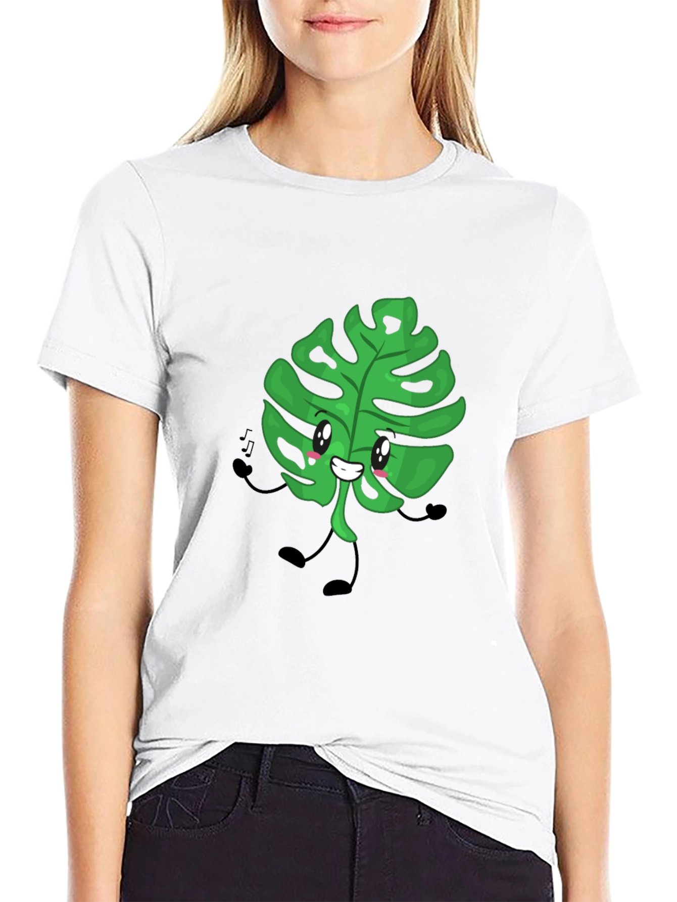 Cute Monstera Leaf Graphic T-Shirt