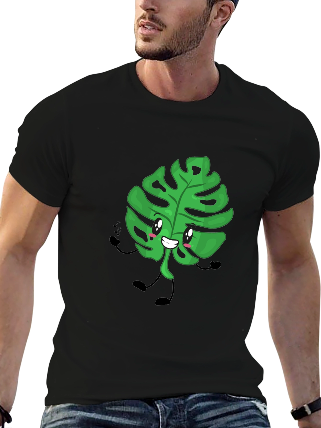 Cute Monstera Leaf Graphic T-Shirt