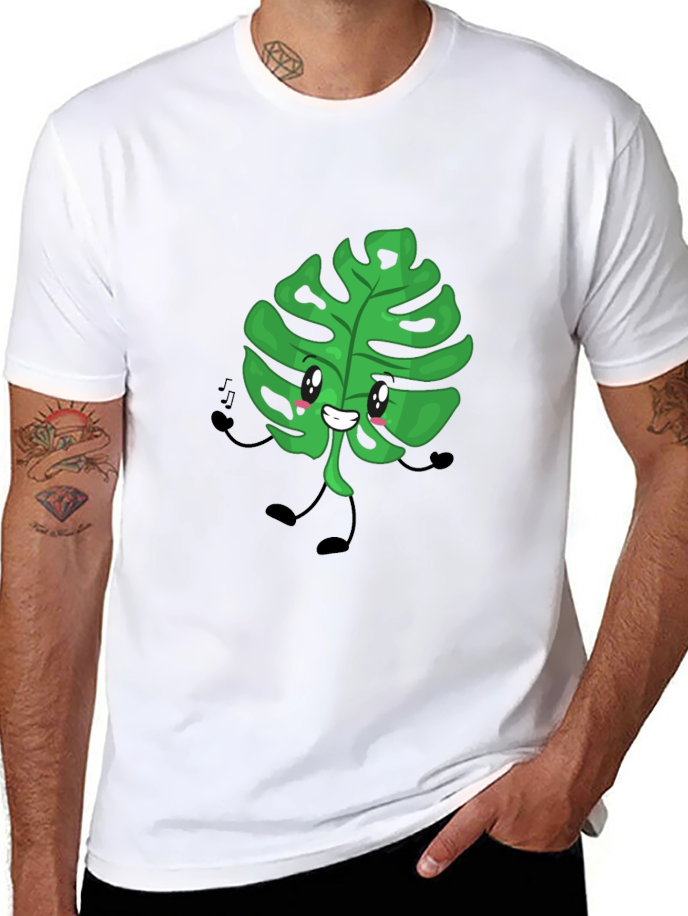 Cute Monstera Leaf Graphic T-Shirt