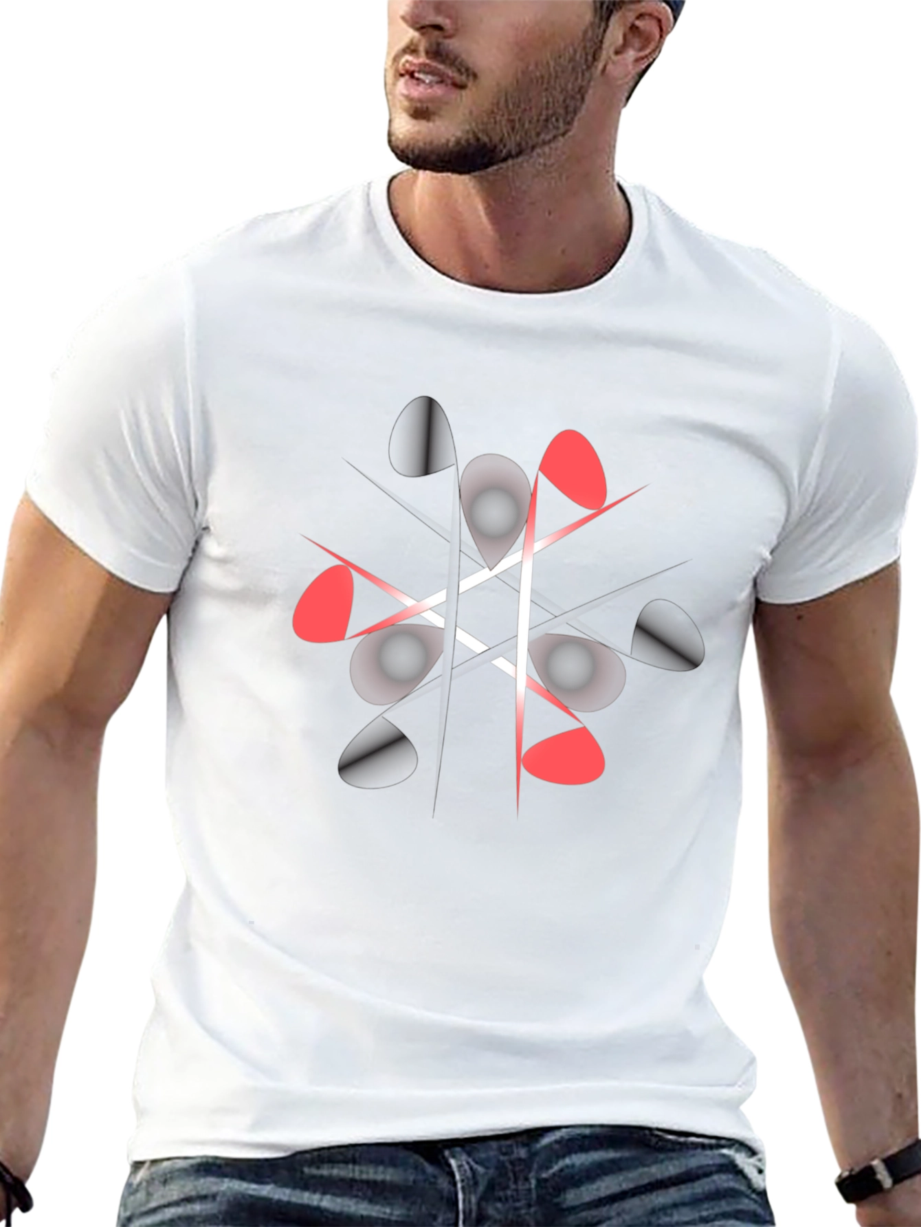Geometric Graphic Print Crew Neck T-Shirt