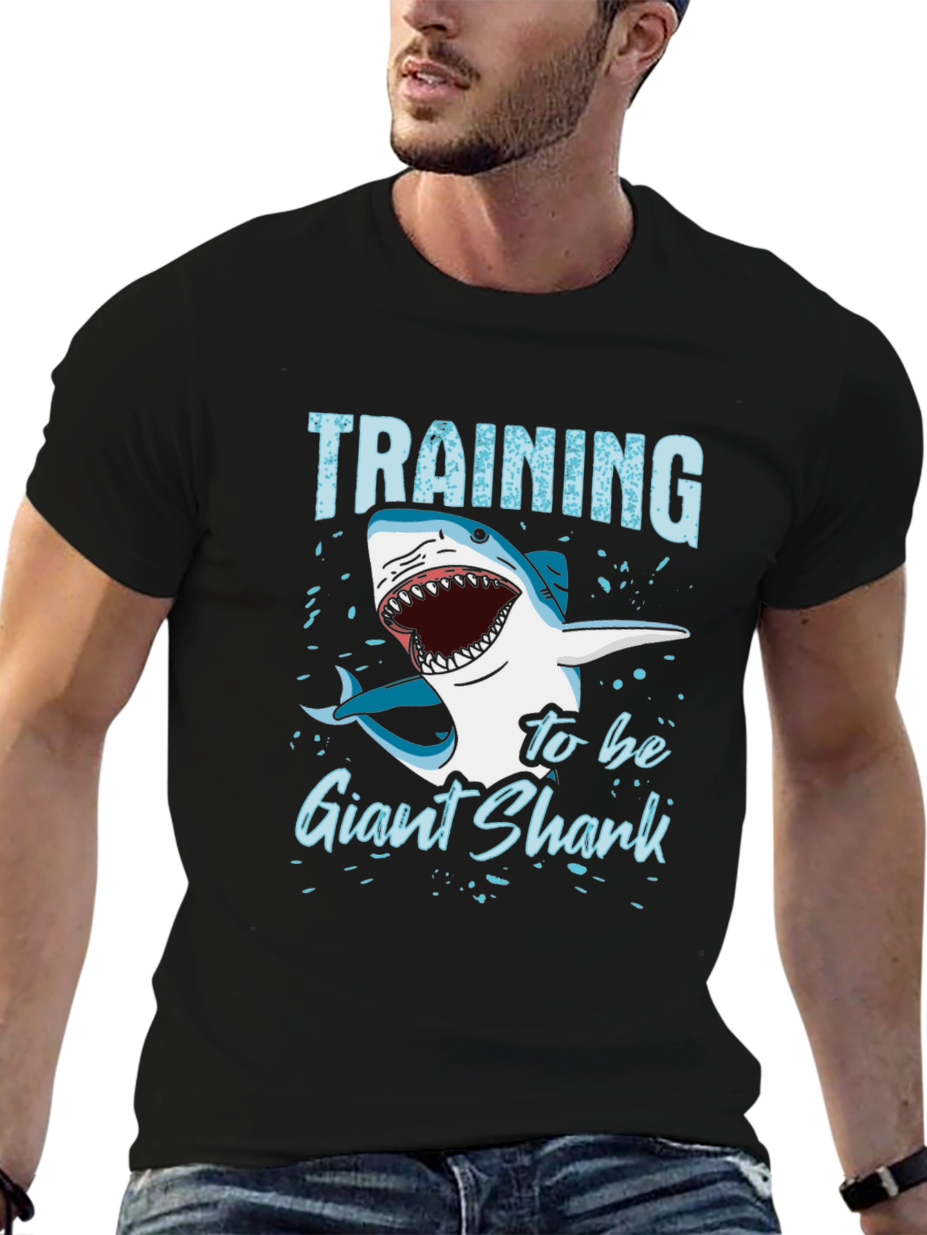 Training To Be Giant Shark Graphic T-Shirt