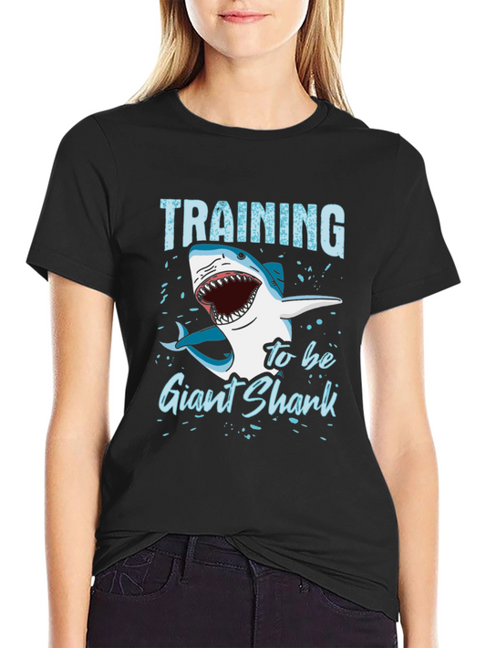 Training To Be Giant Shark Graphic T-Shirt