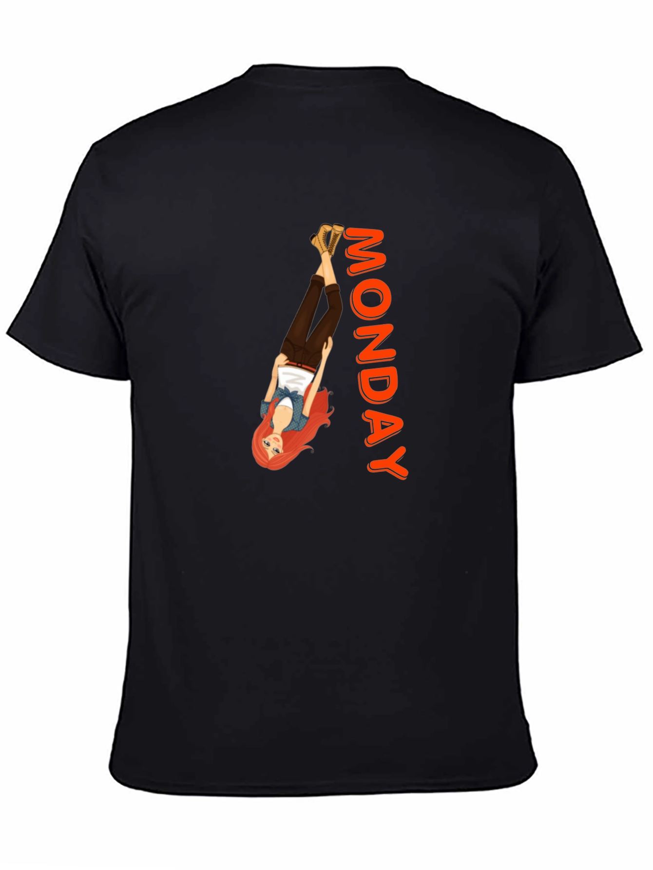 Monday Mood T-Shirt: Upside Down Girl Graphic Tee
