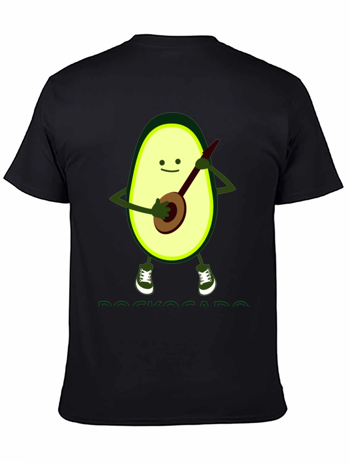 Avocado Banjo Player Graphic T-Shirt