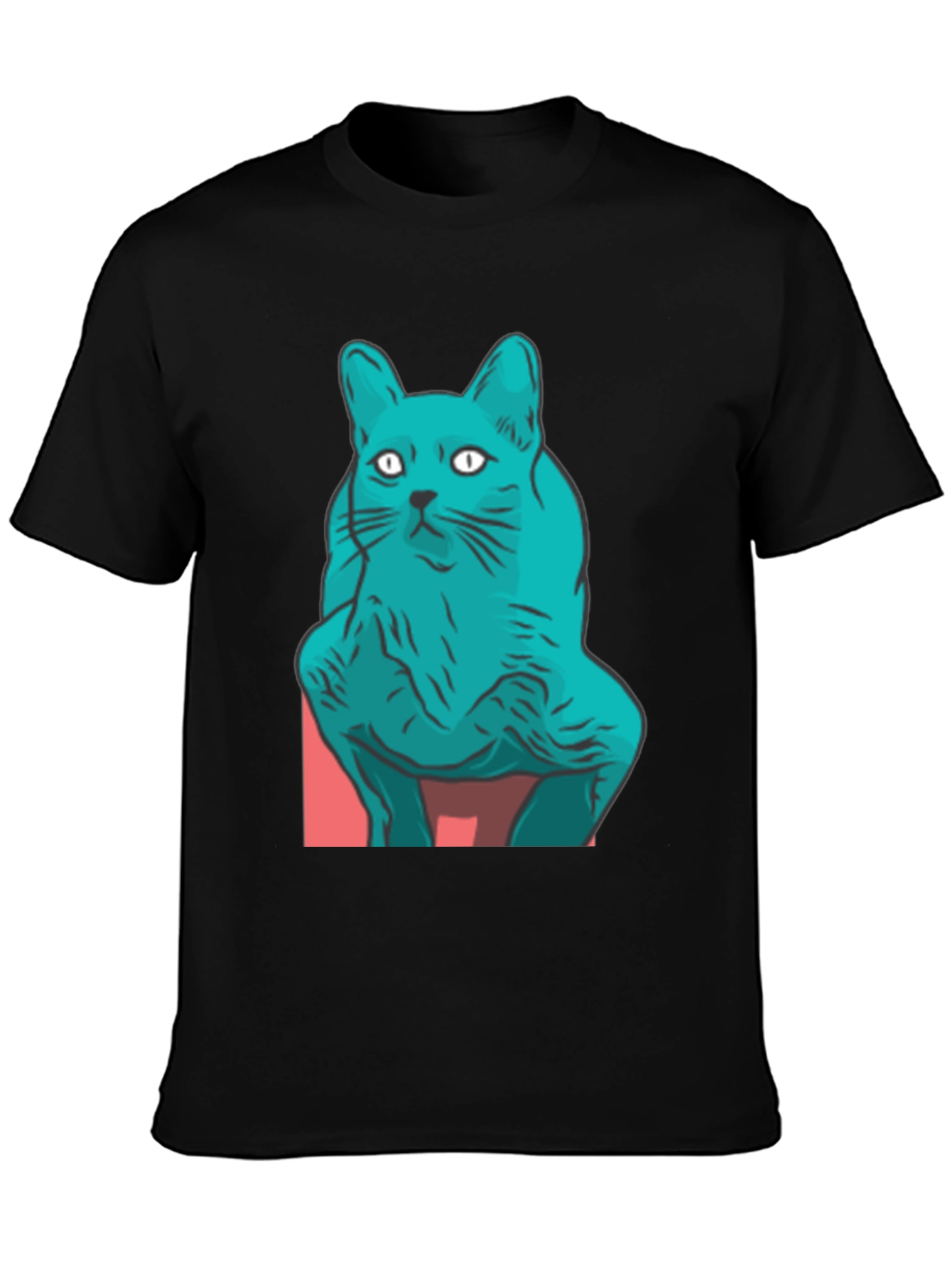 Cool Cat Graphic Tee - Black Cotton Blend Shirt