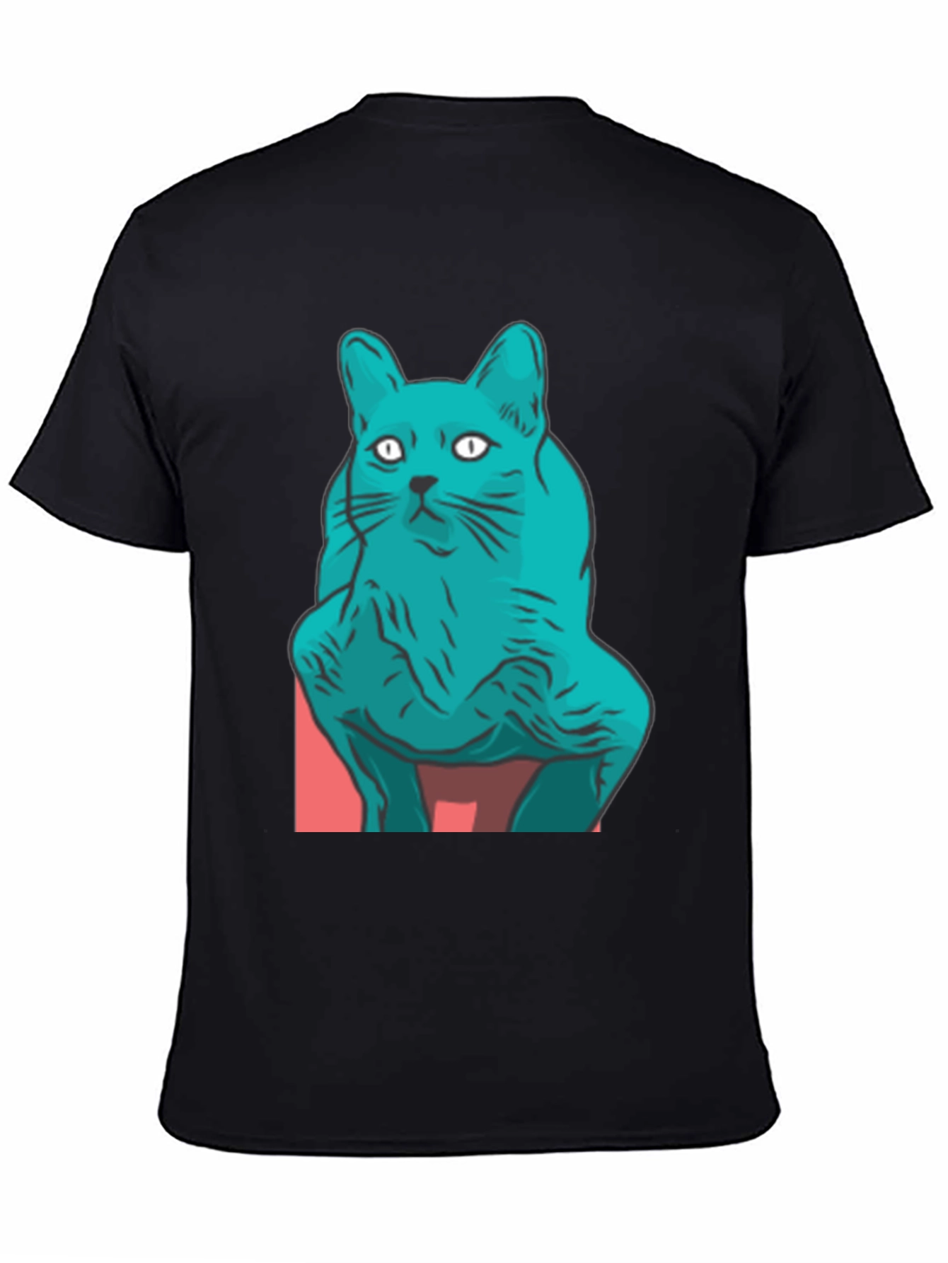 Cool Cat Graphic Tee - Black Cotton Blend Shirt