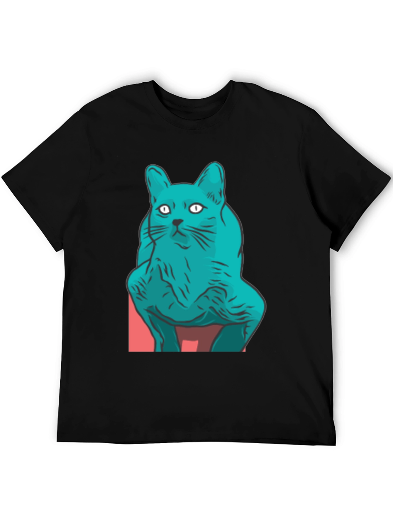 Cool Cat Graphic Tee - Black Cotton Blend Shirt