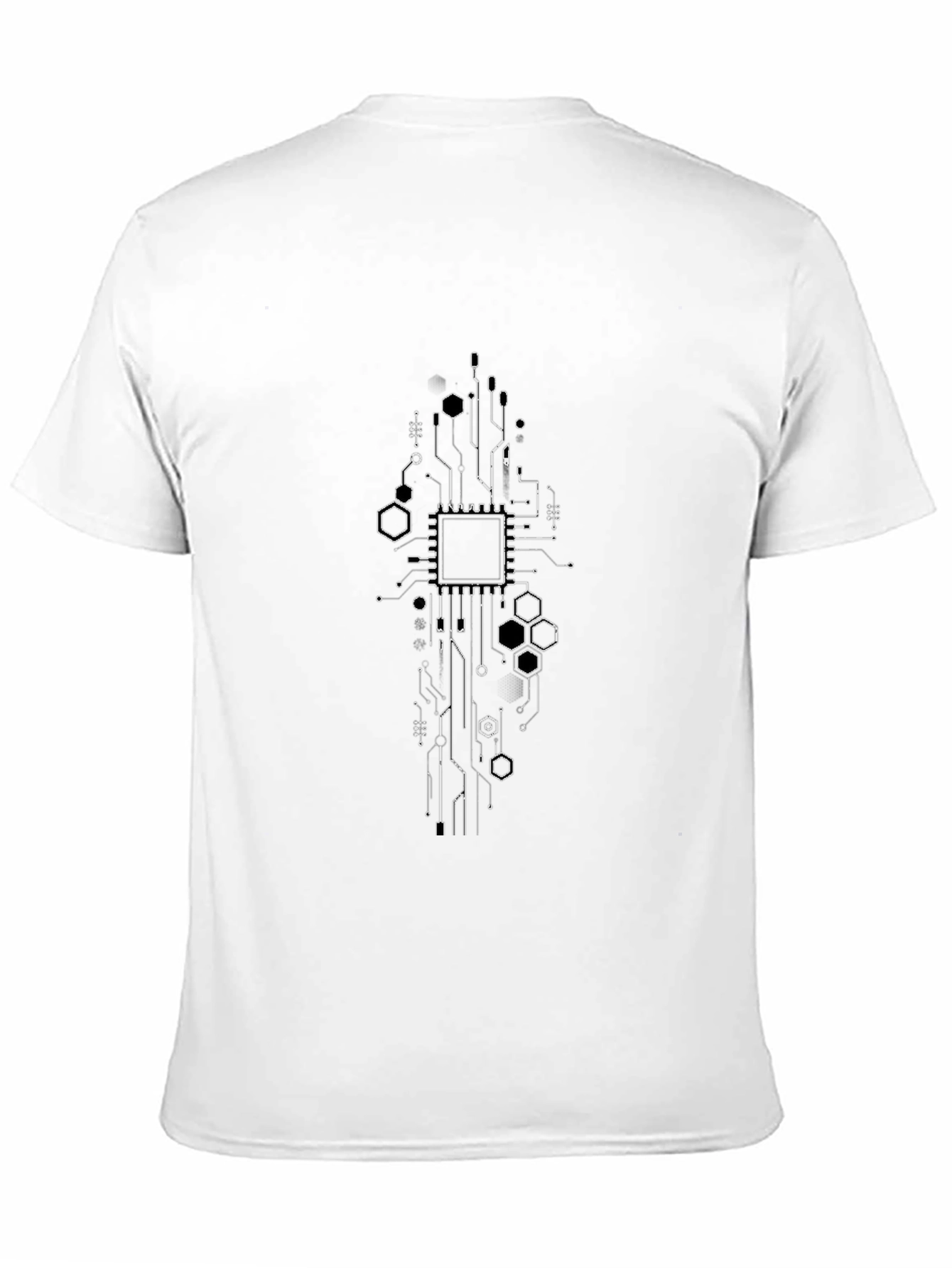 Tech Circuit Board Graphic Black T-Shirt