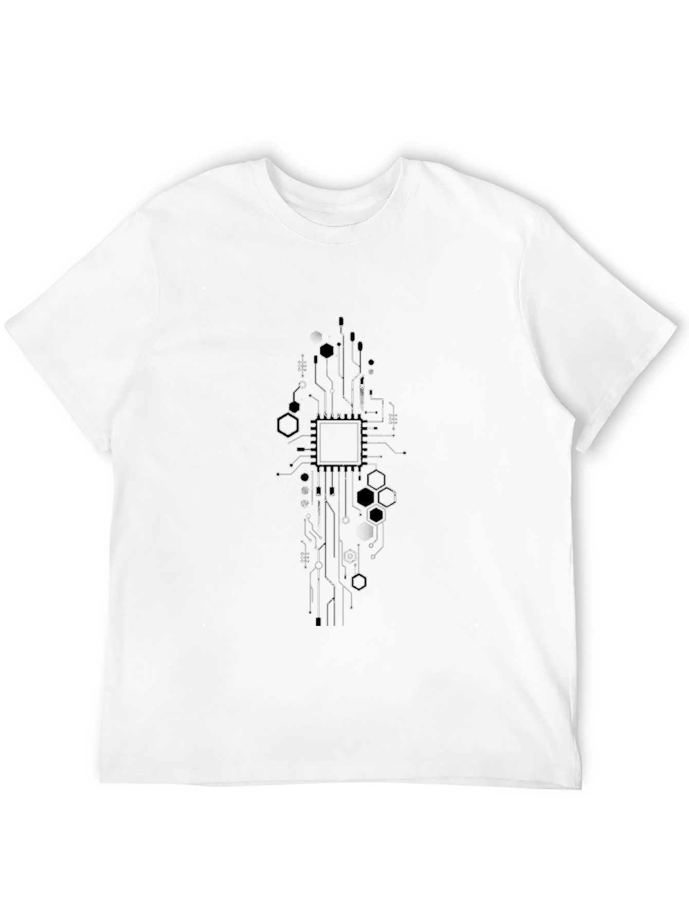 Tech Circuit Board Graphic Black T-Shirt