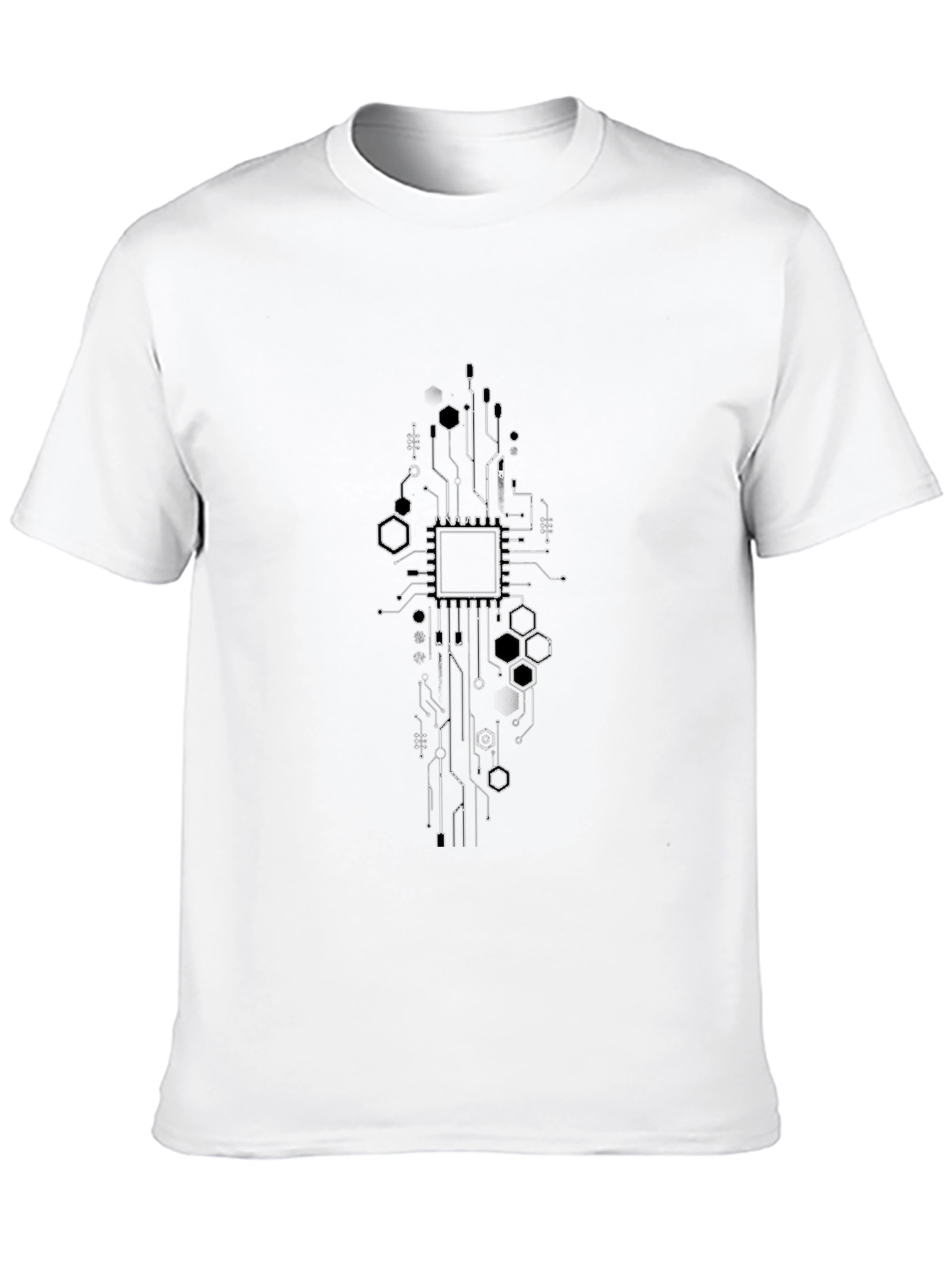 Tech Circuit Board Graphic Black T-Shirt