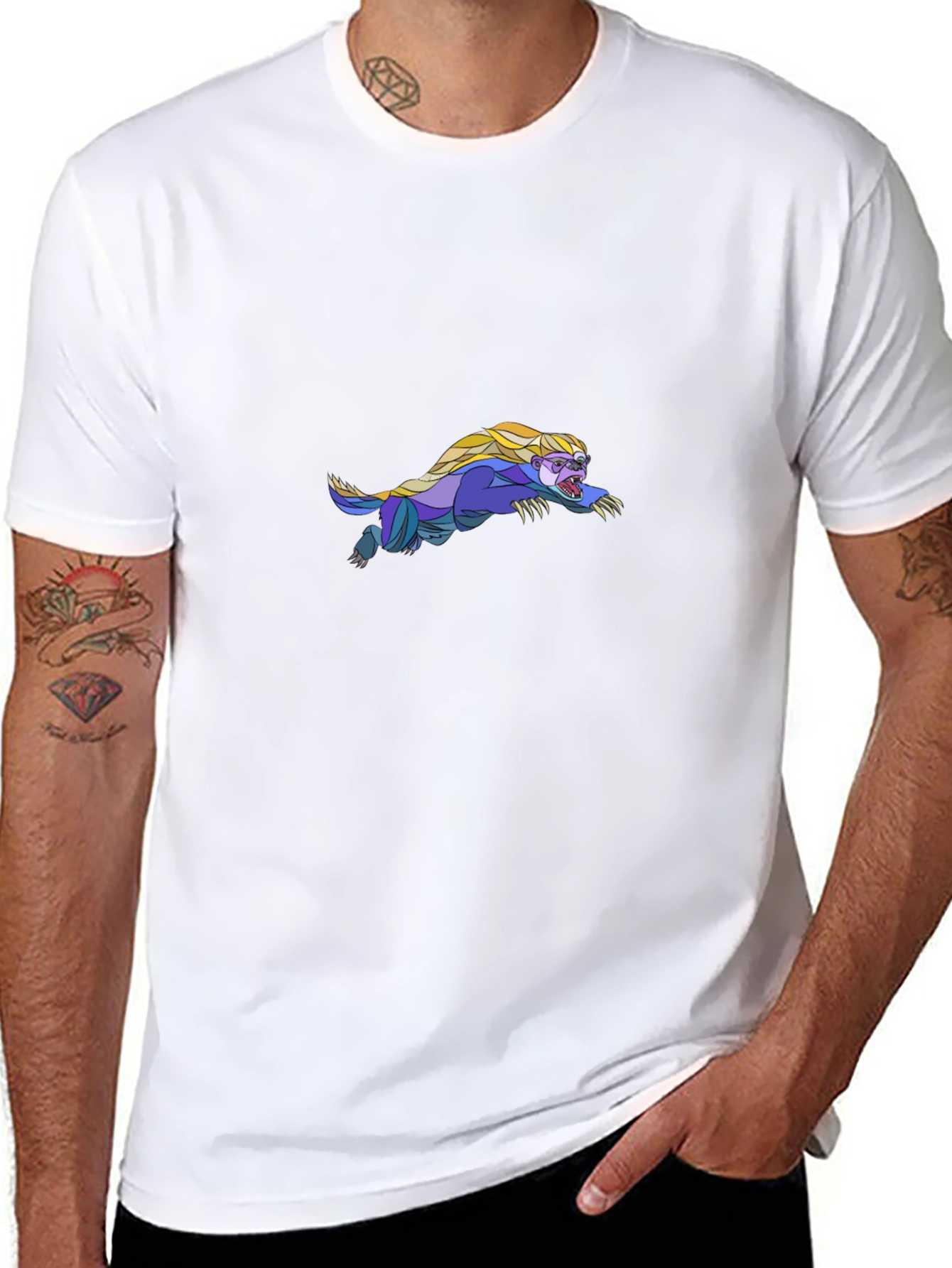 Black Tee with Honey Badger Graphic