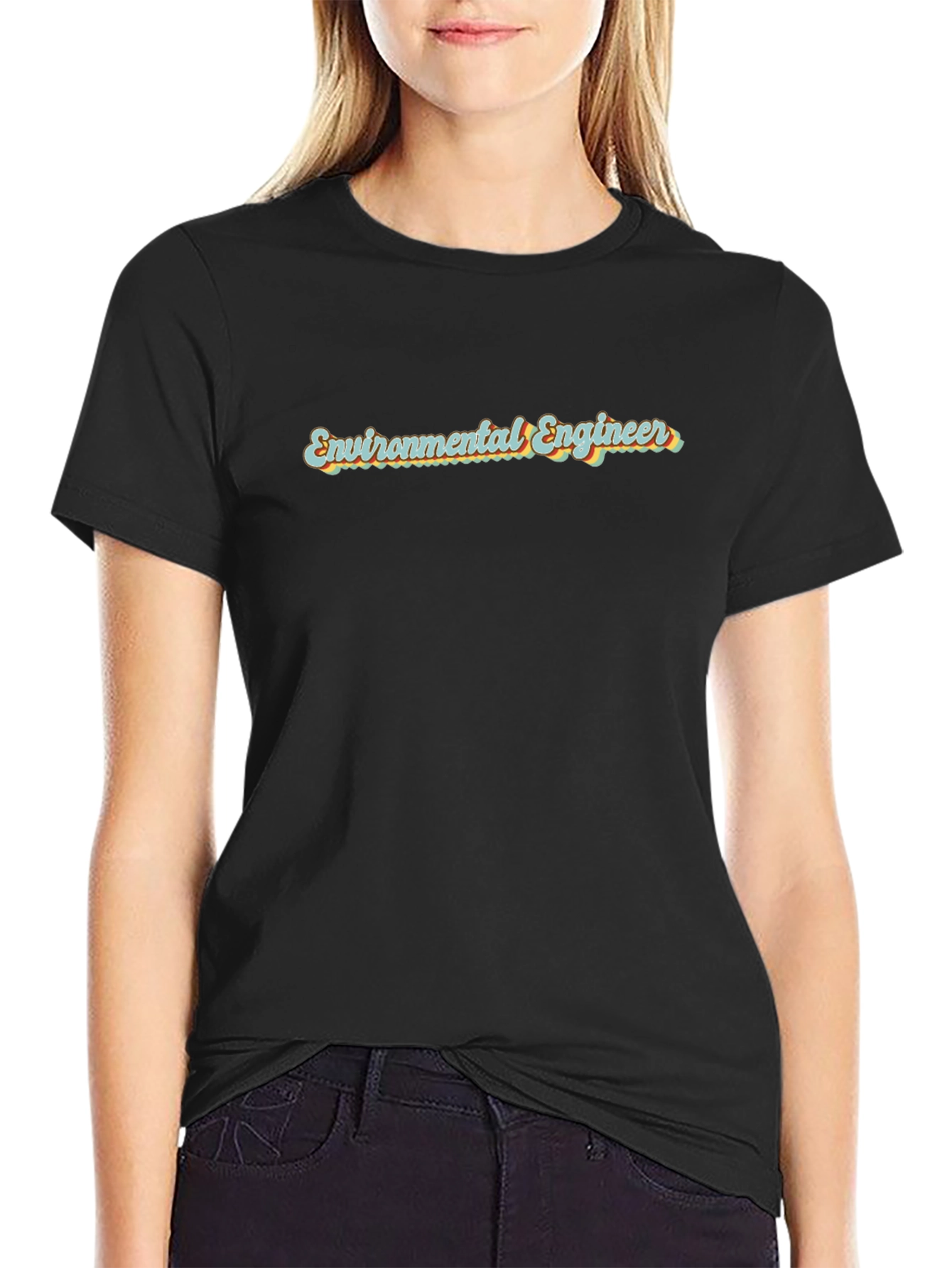 Environmental Engineer Retro Style Black T-Shirt