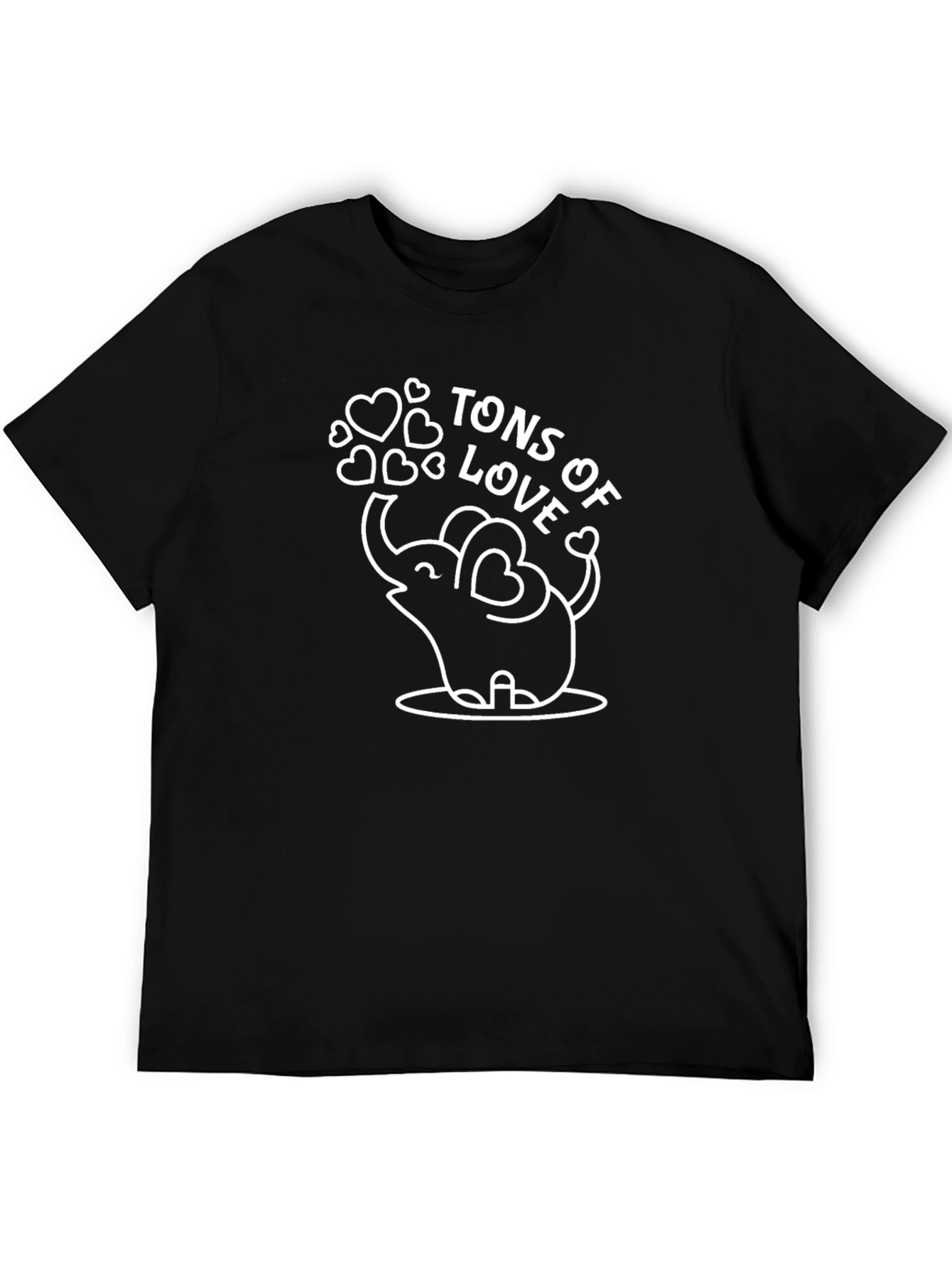 Tons of Love Elephant Graphic Tee - Black