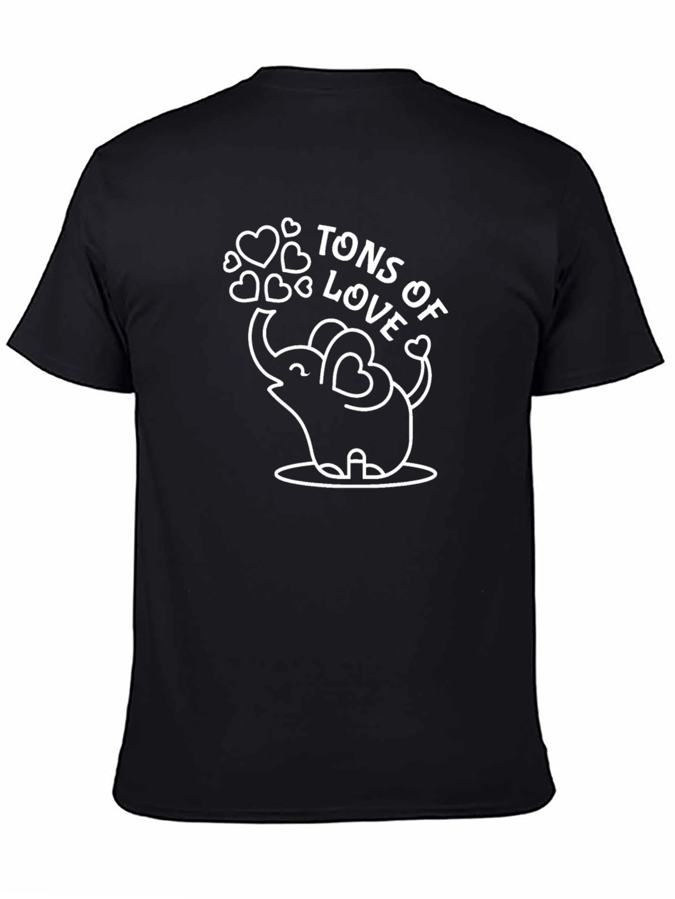 Tons of Love Elephant Graphic Tee - Black