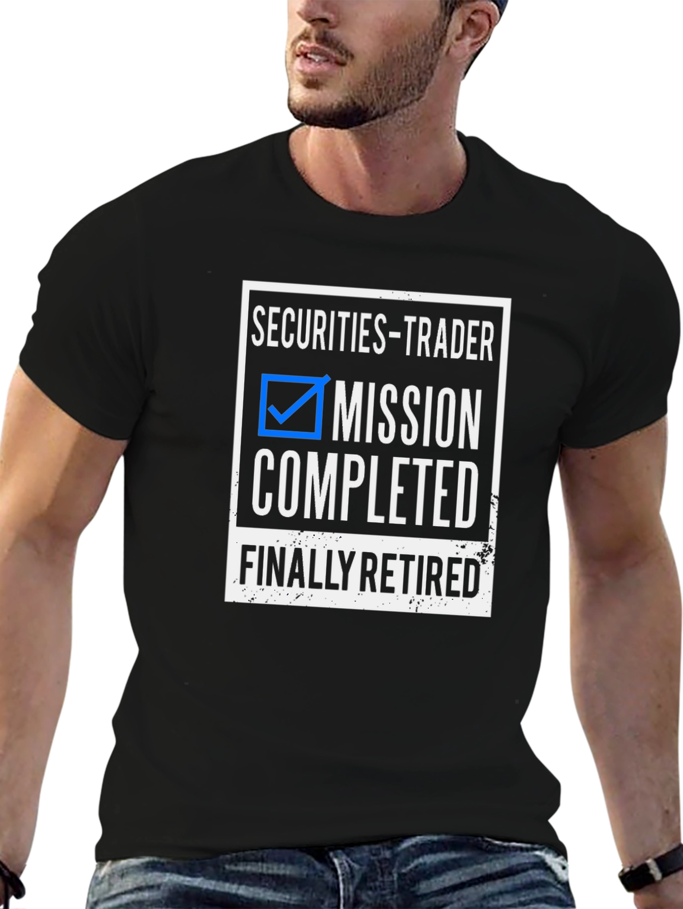 Securities Trader Retirement T-Shirt - Mission Completed