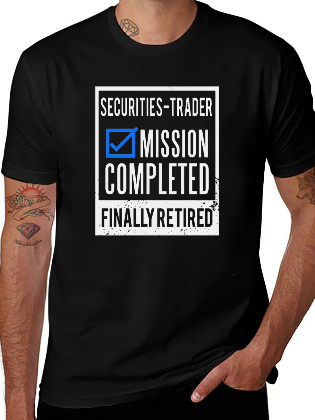 Securities Trader Retirement T-Shirt - Mission Completed