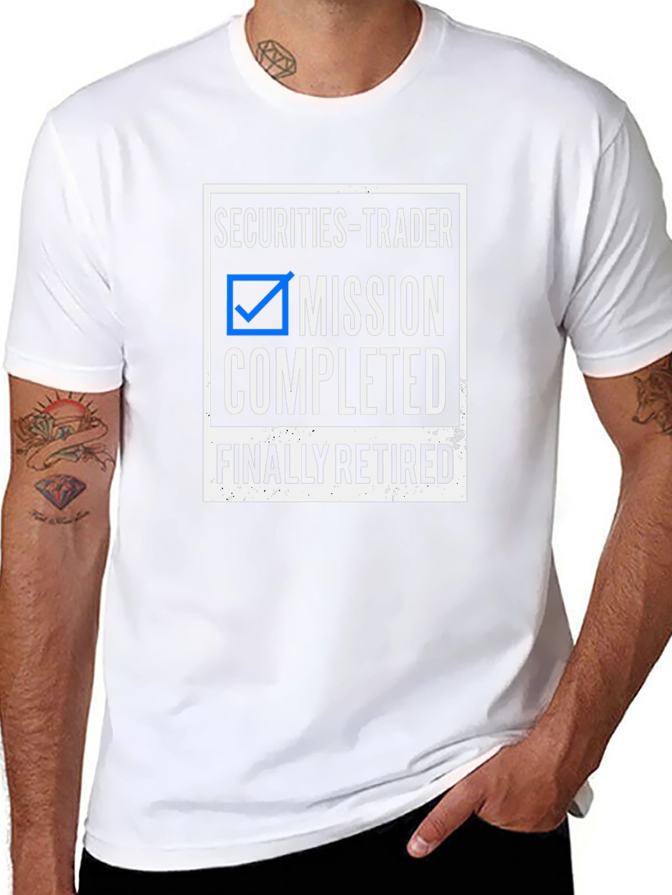 Securities Trader Retirement T-Shirt - Mission Completed