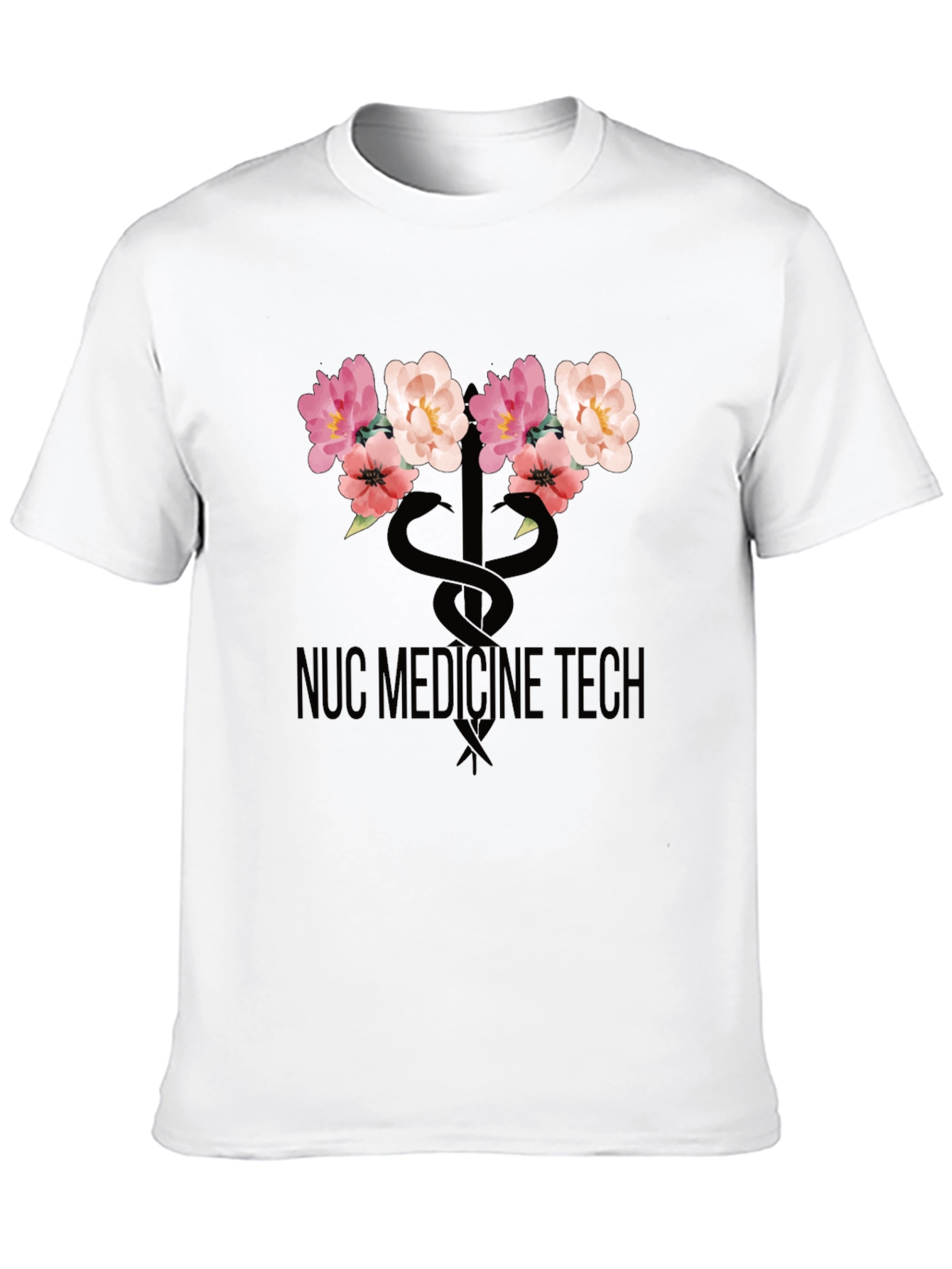 Nuc Medicine Tech Floral Caduceus Graphic Tee