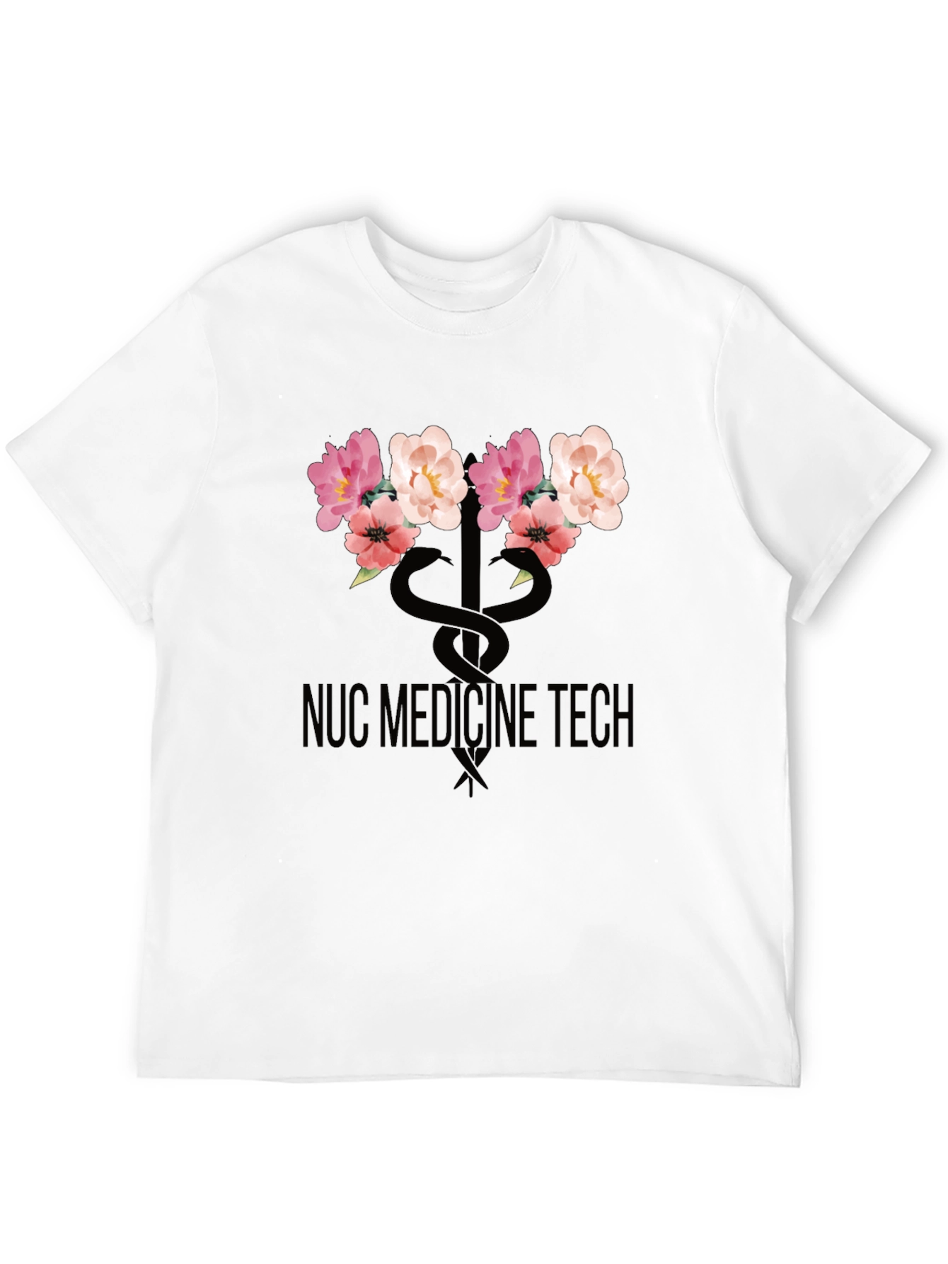 Nuc Medicine Tech Floral Caduceus Graphic Tee