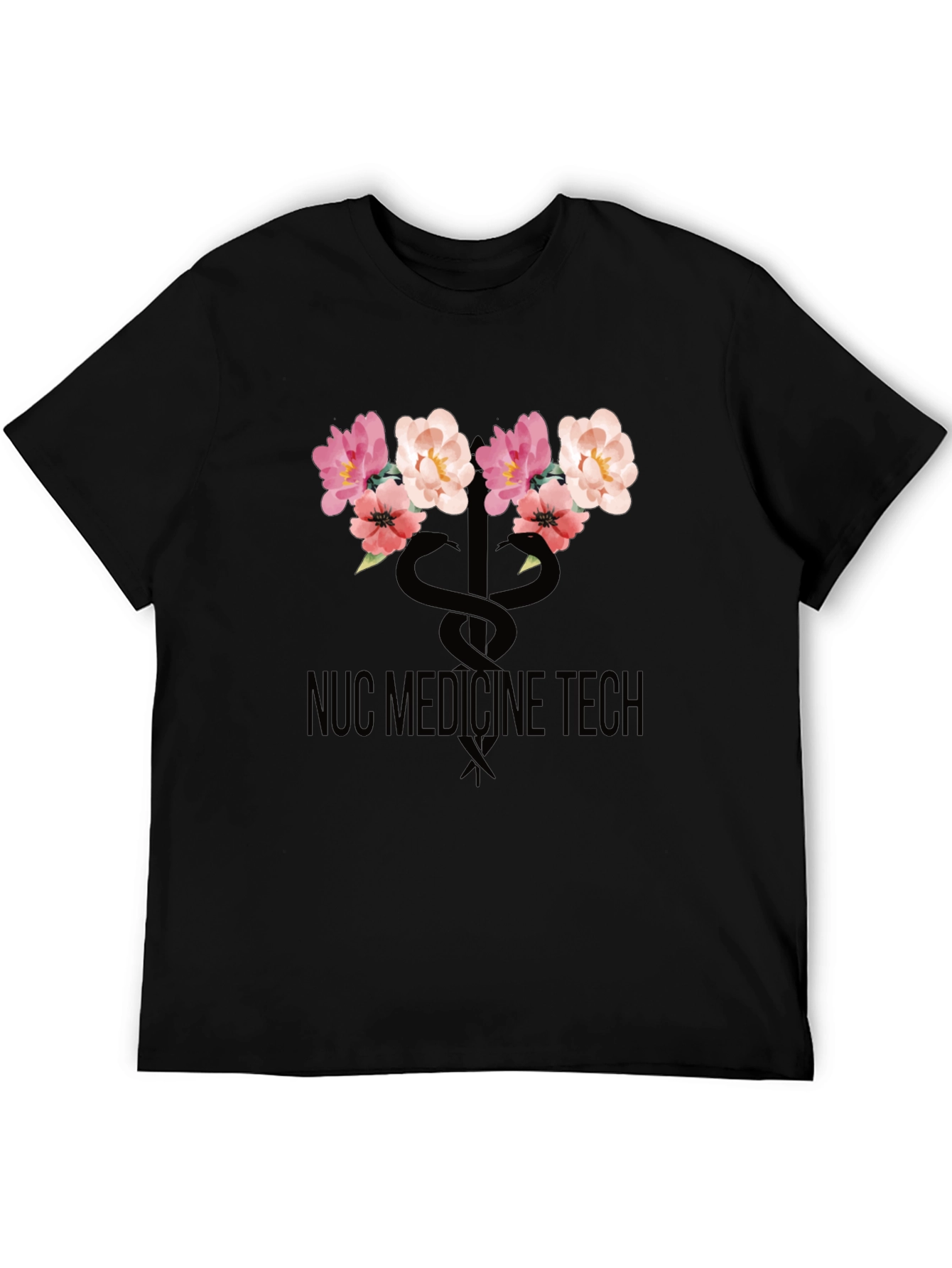 Nuc Medicine Tech Floral Caduceus Graphic Tee