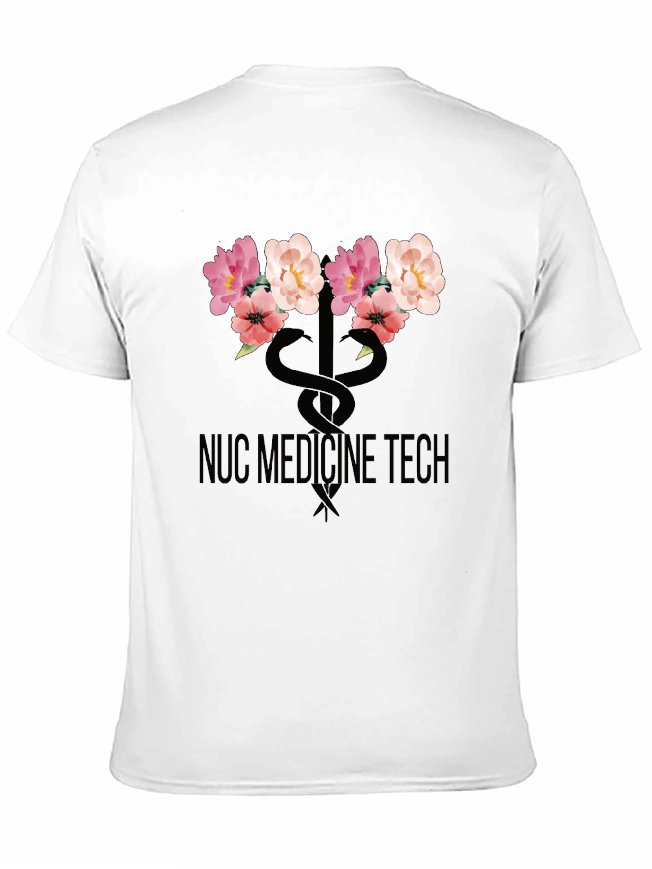 Nuc Medicine Tech Floral Caduceus Graphic Tee