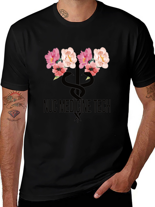 Nuc Medicine Tech Floral Caduceus Graphic Tee