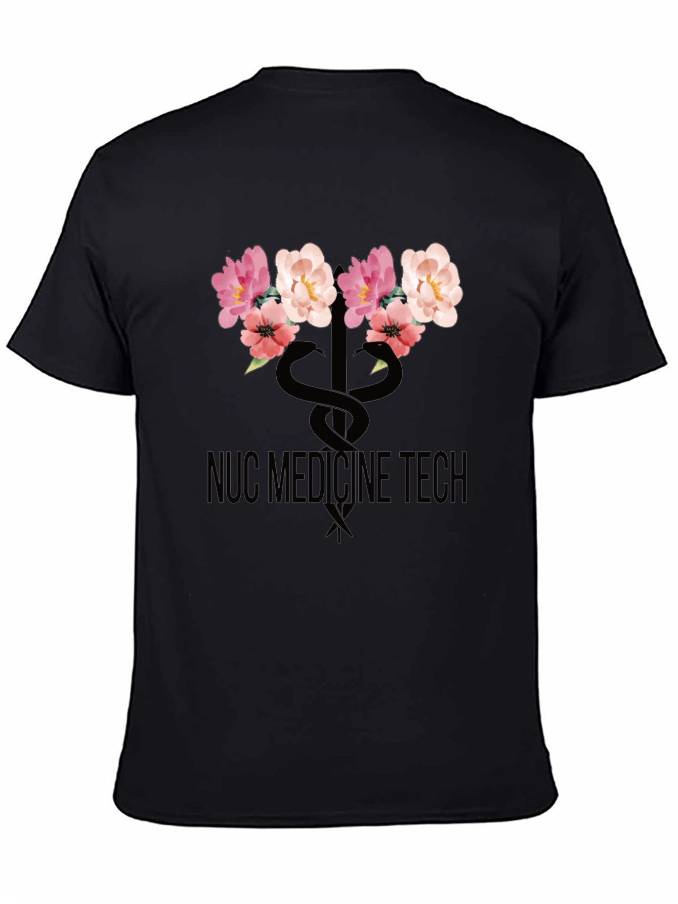 Nuc Medicine Tech Floral Caduceus Graphic Tee