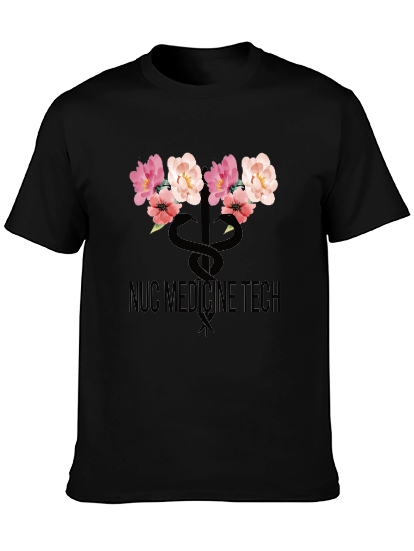 Nuc Medicine Tech Floral Caduceus Graphic Tee