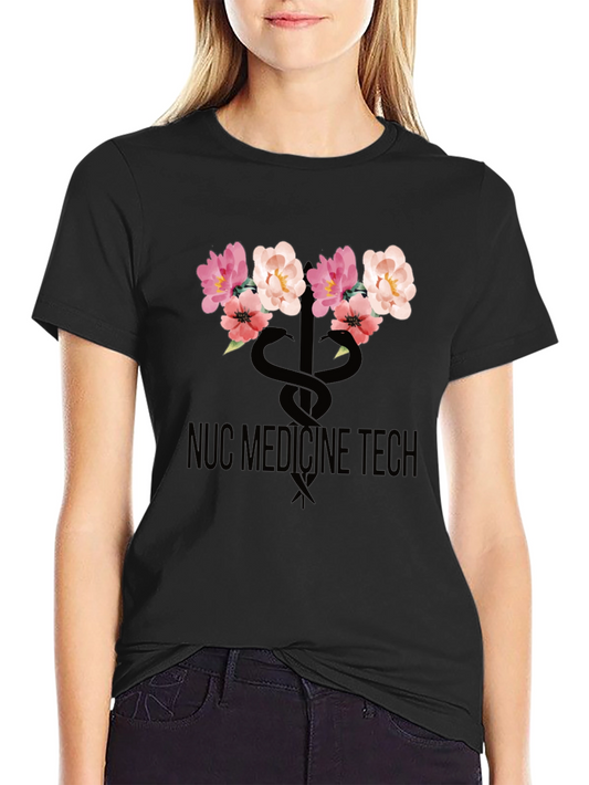 Nuc Medicine Tech Floral Caduceus Graphic Tee