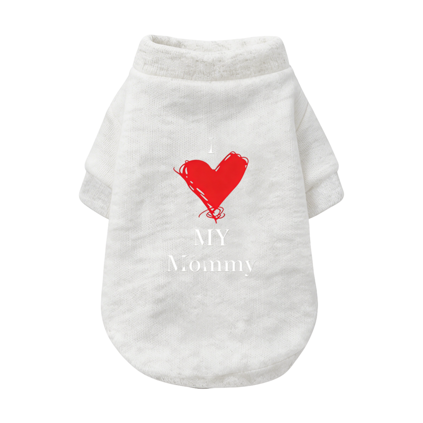 I Love My Mommy Sketch Heart Puppy Sweater
