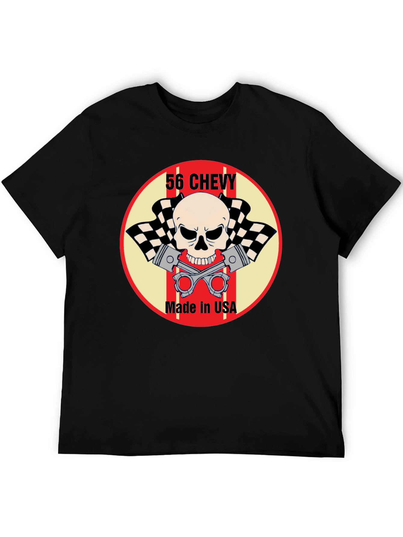56 Chevy Skull & Pistons Graphic Tee