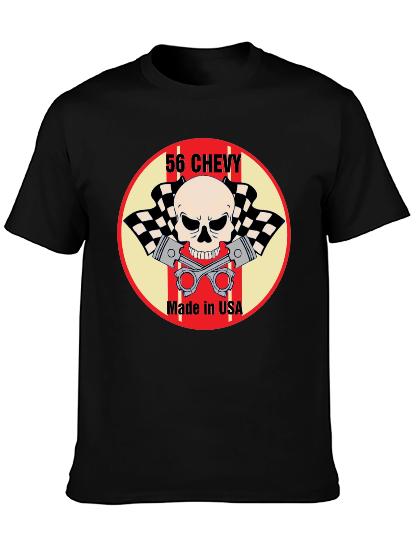56 Chevy Skull & Pistons Graphic Tee