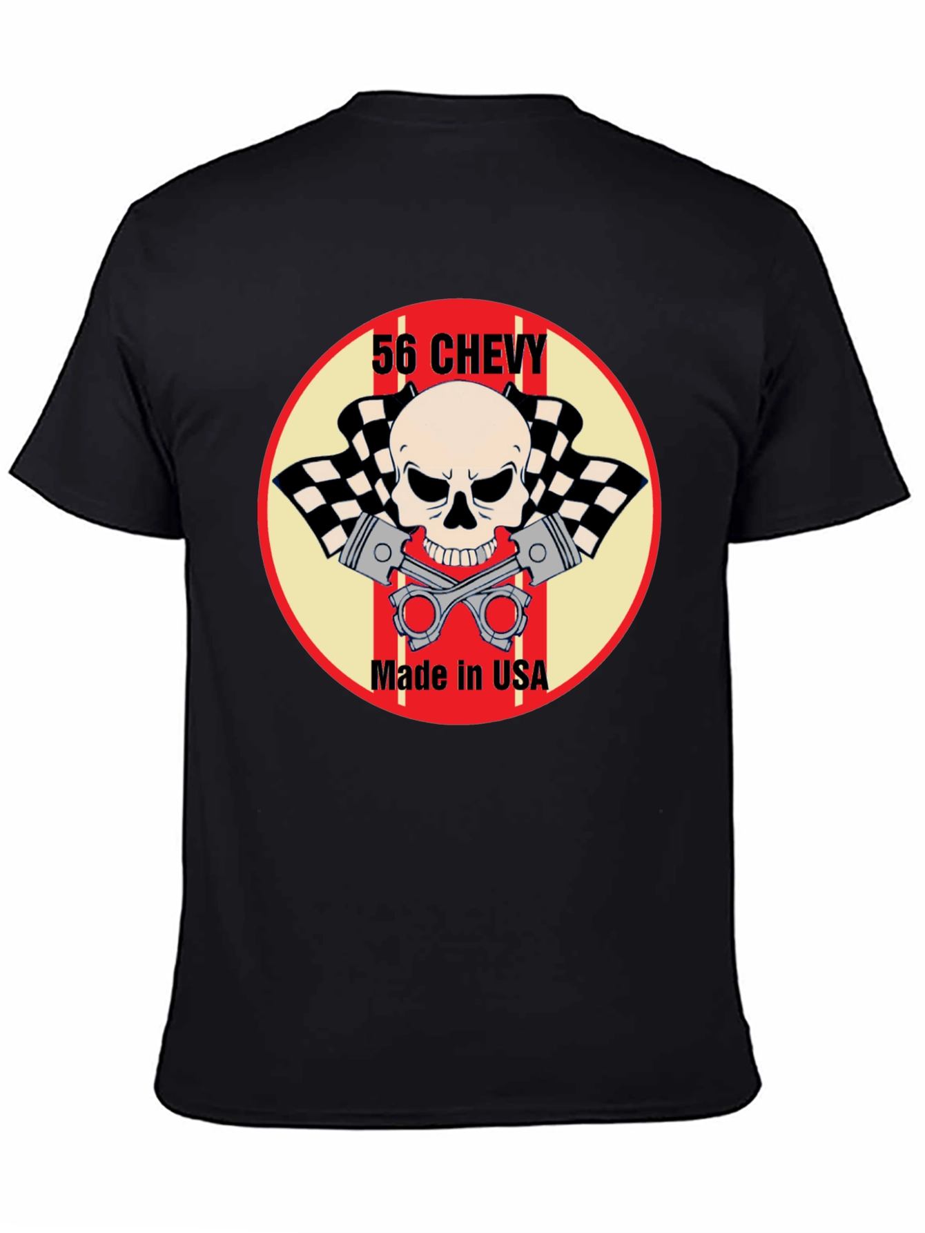 56 Chevy Skull & Pistons Graphic Tee