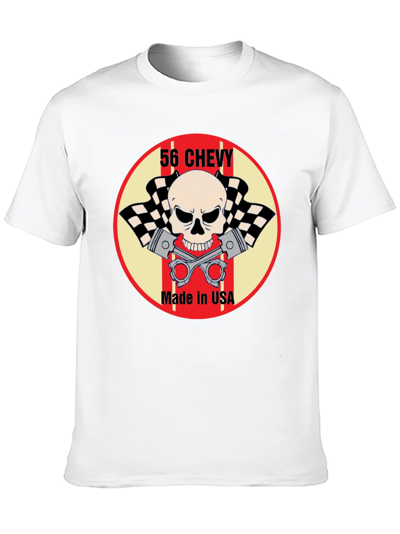 56 Chevy Skull & Pistons Graphic Tee