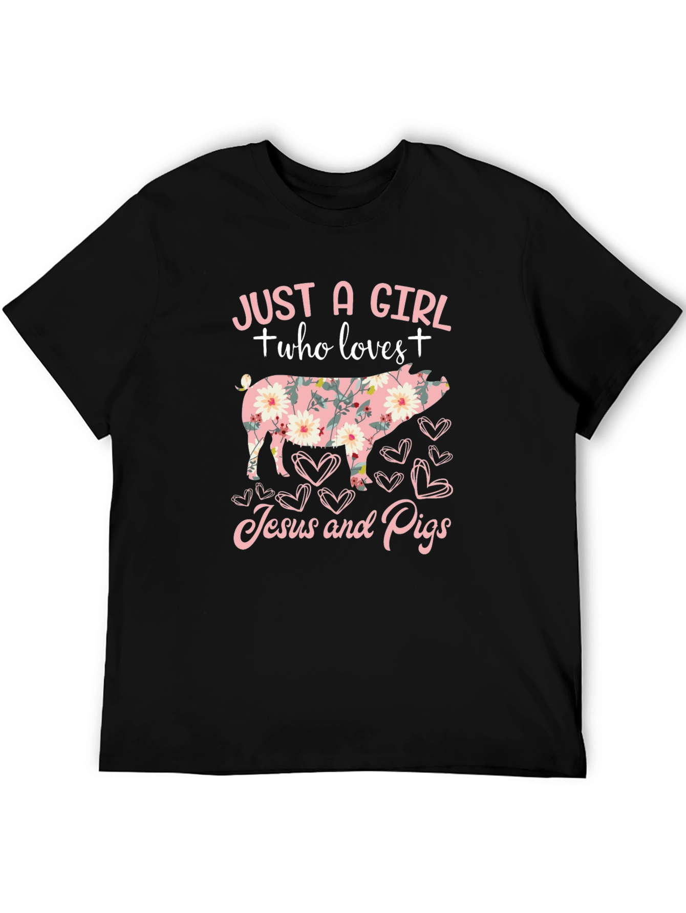 Just a Girl Who Loves Jesus and Pigs T-Shirt