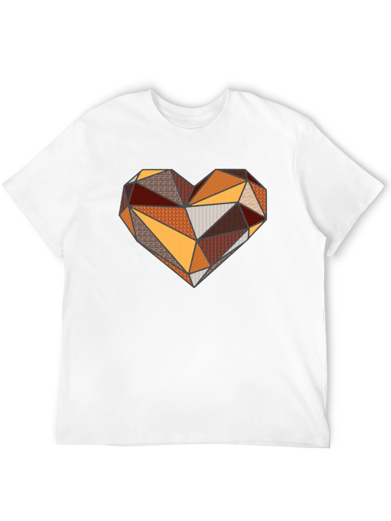 Geometric Heart Graphic Black T-Shirt