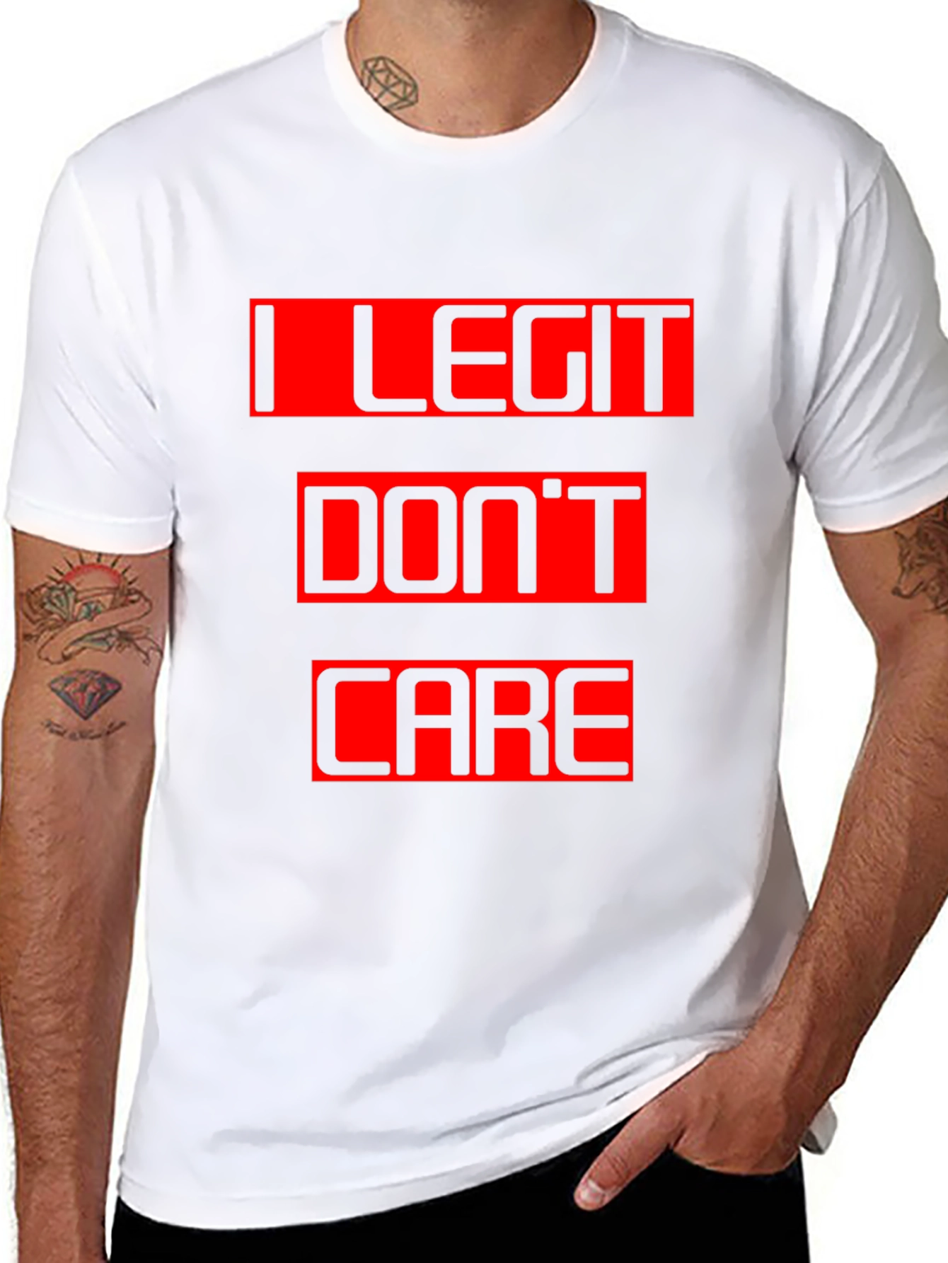 I Legit Dont Care Black T-Shirt Graphic Tee