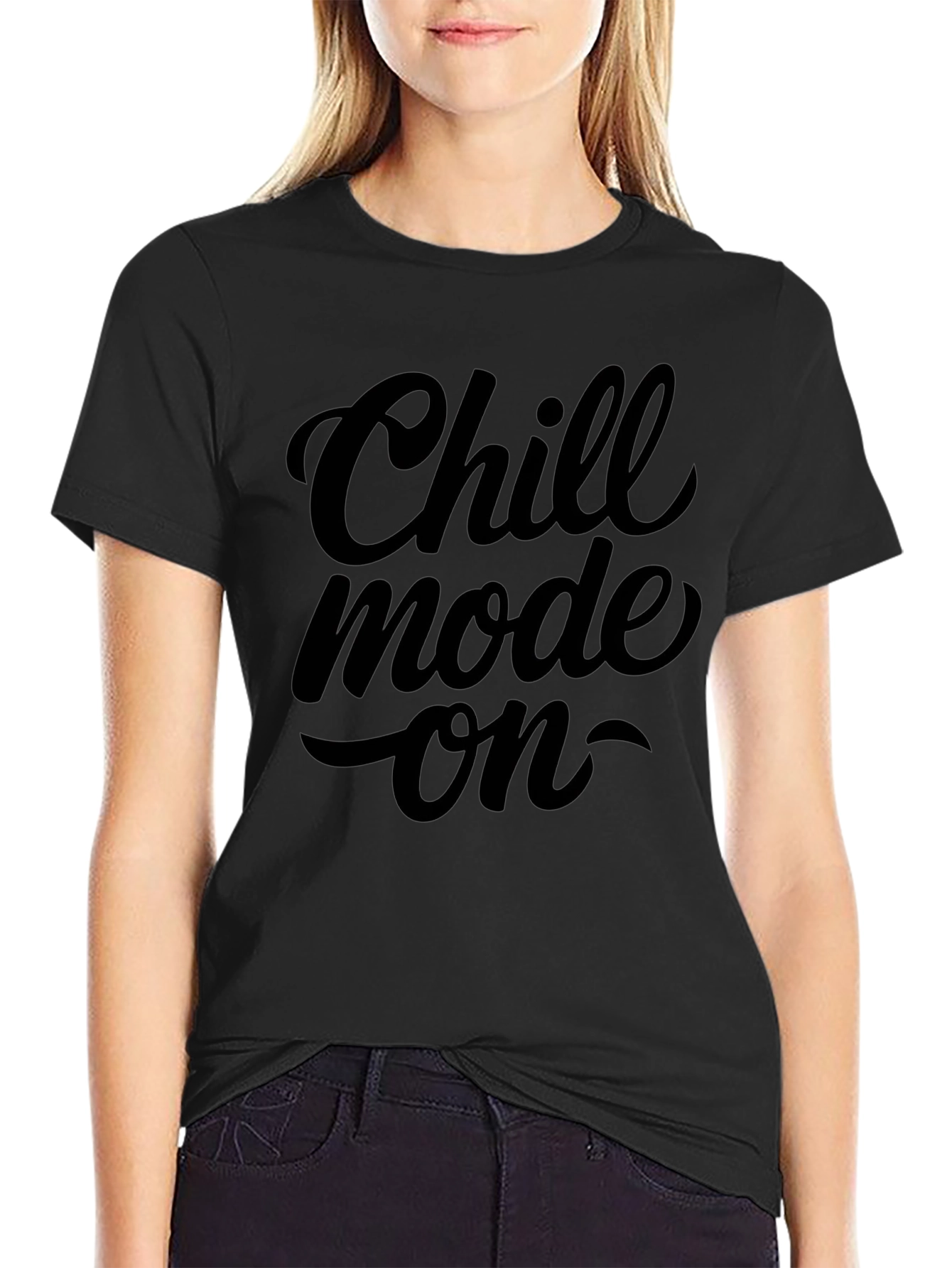 Chill Mode On Black Graphic T-Shirt