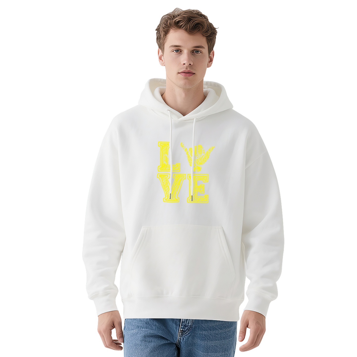 LOVE Panther Hand Sign Soft Black Hoodie, Street Comfort Wear