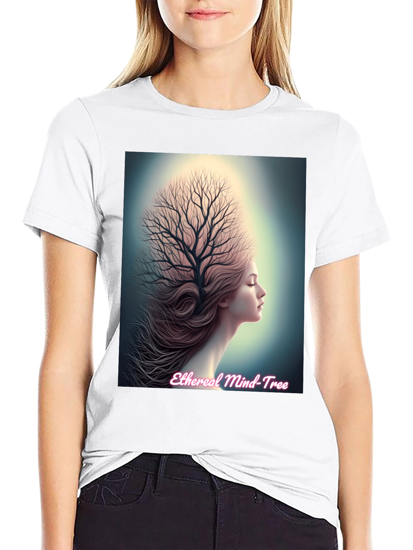 Ethereal Mind Tree Graphic Tee - Unisex Black T-Shirt