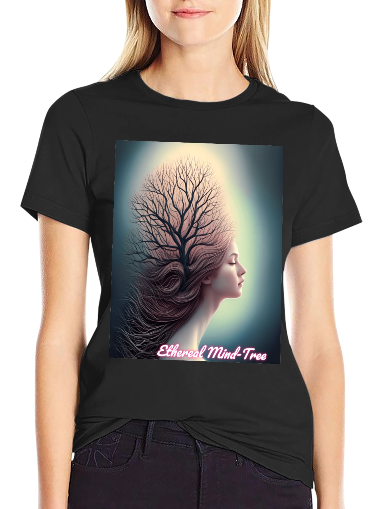 Ethereal Mind Tree Graphic Tee - Unisex Black T-Shirt
