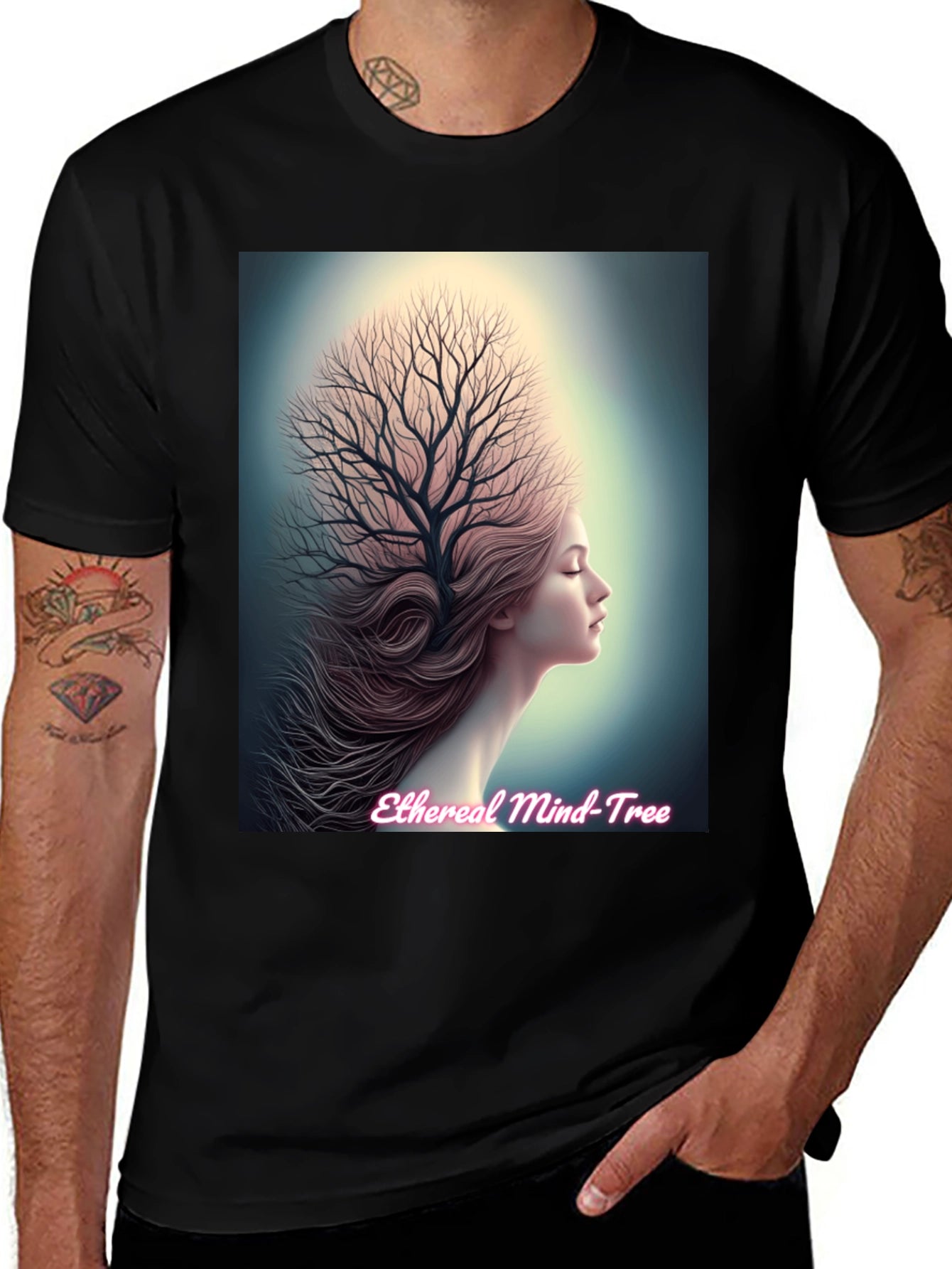 Ethereal Mind Tree Graphic Tee - Unisex Black T-Shirt