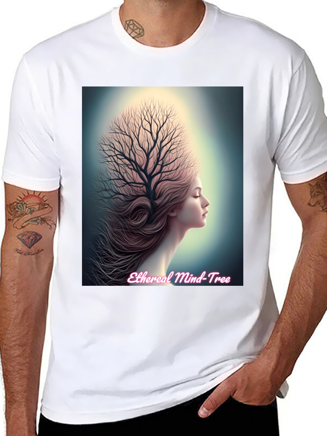 Ethereal Mind Tree Graphic Tee - Unisex Black T-Shirt