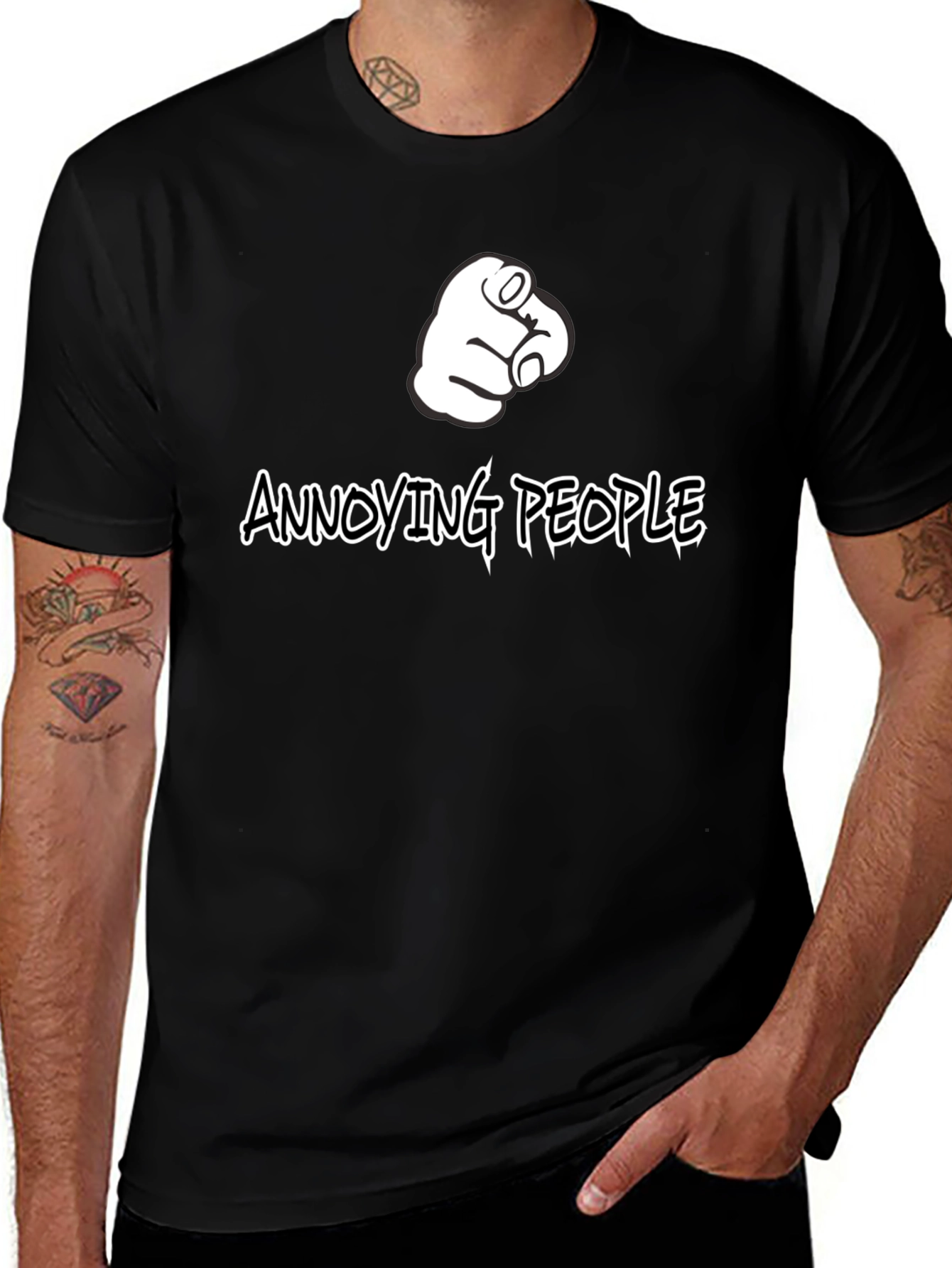 Annoying People Pointing Finger Graphic T-Shirt