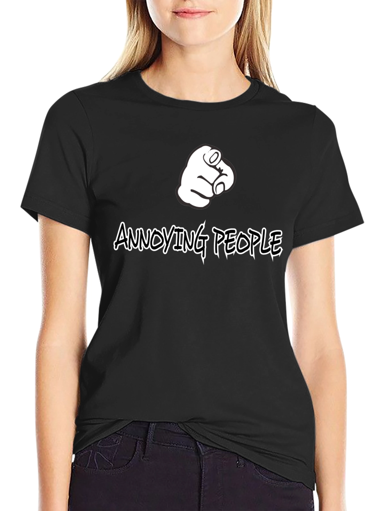 Annoying People Pointing Finger Graphic T-Shirt