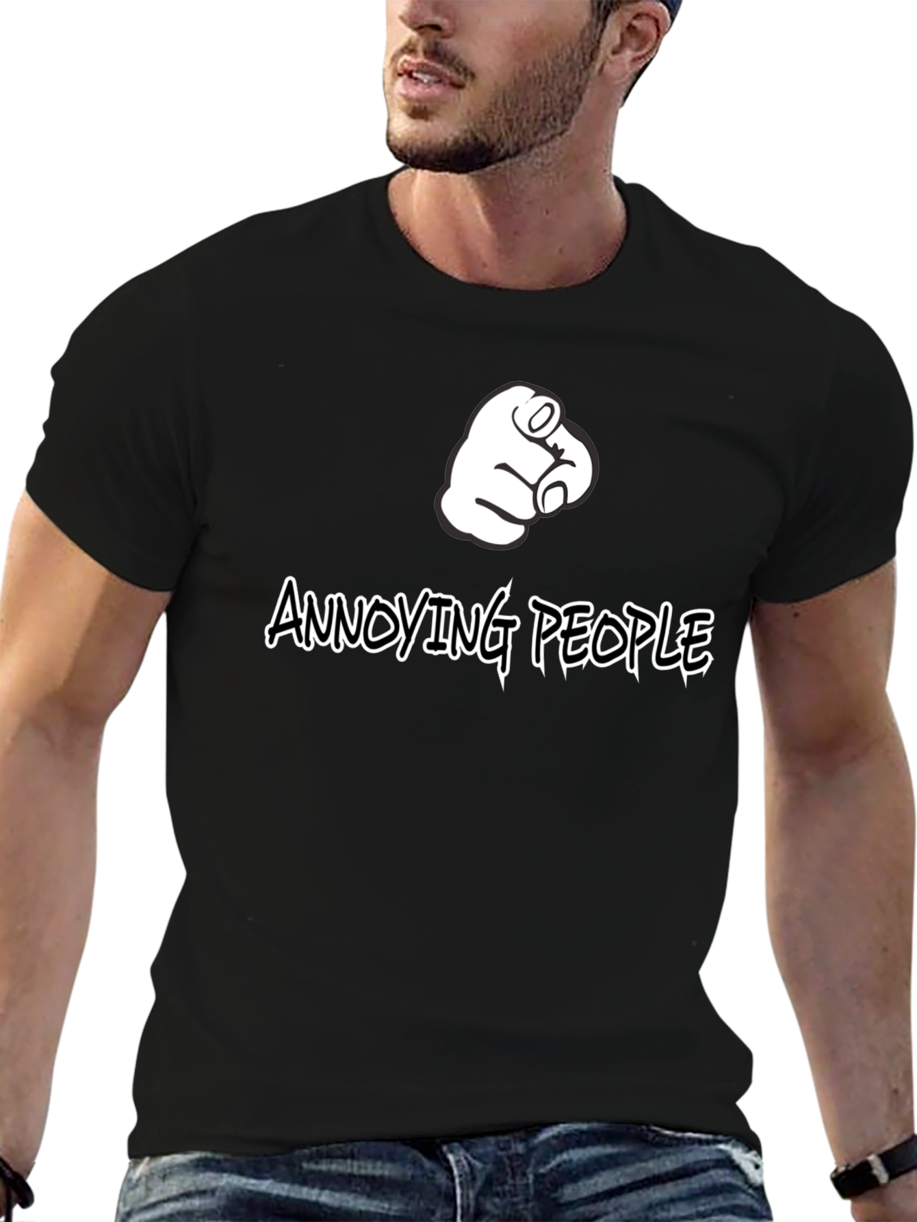 Annoying People Pointing Finger Graphic T-Shirt