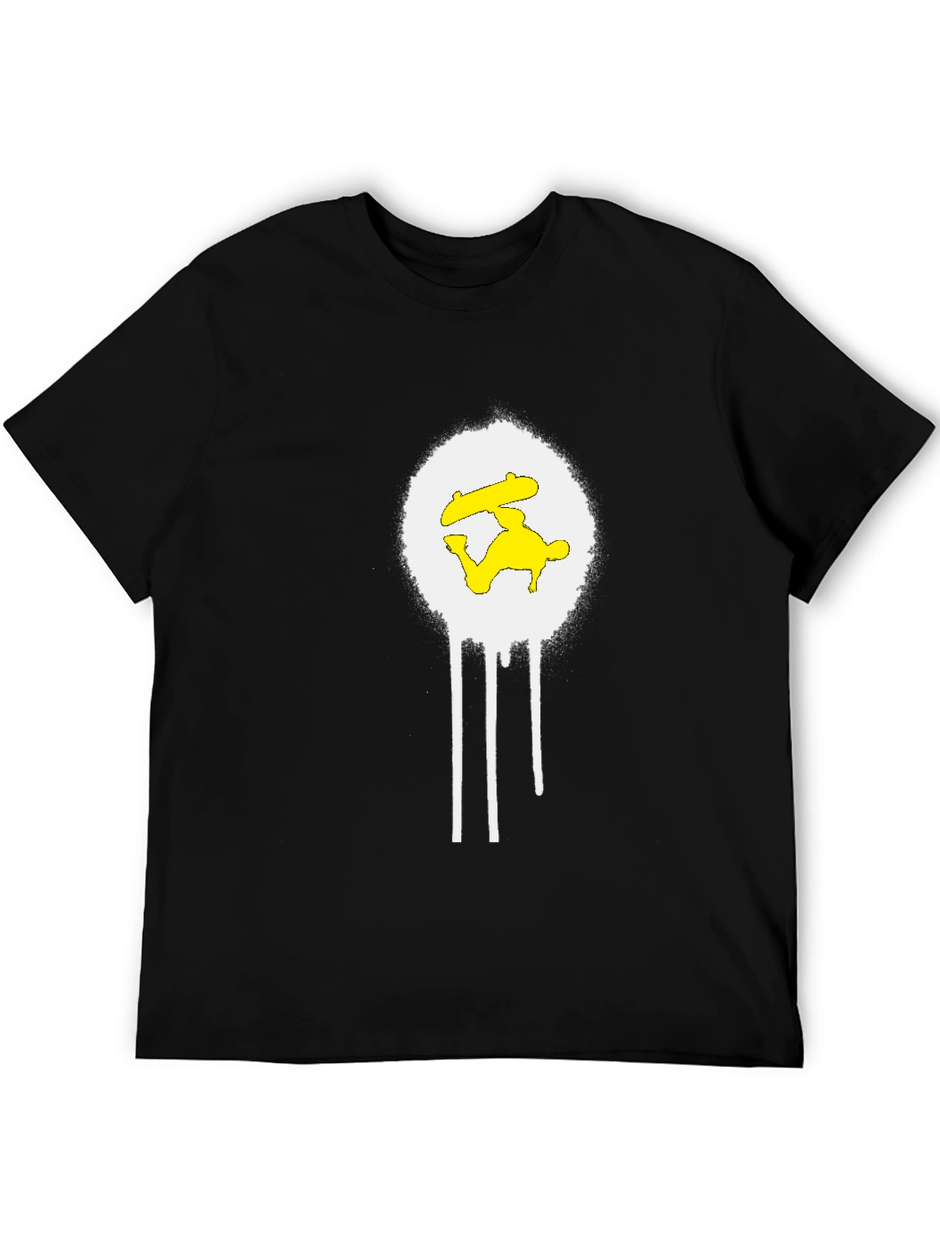Skateboarder Graphic Tee - Black Cotton Blend Shirt