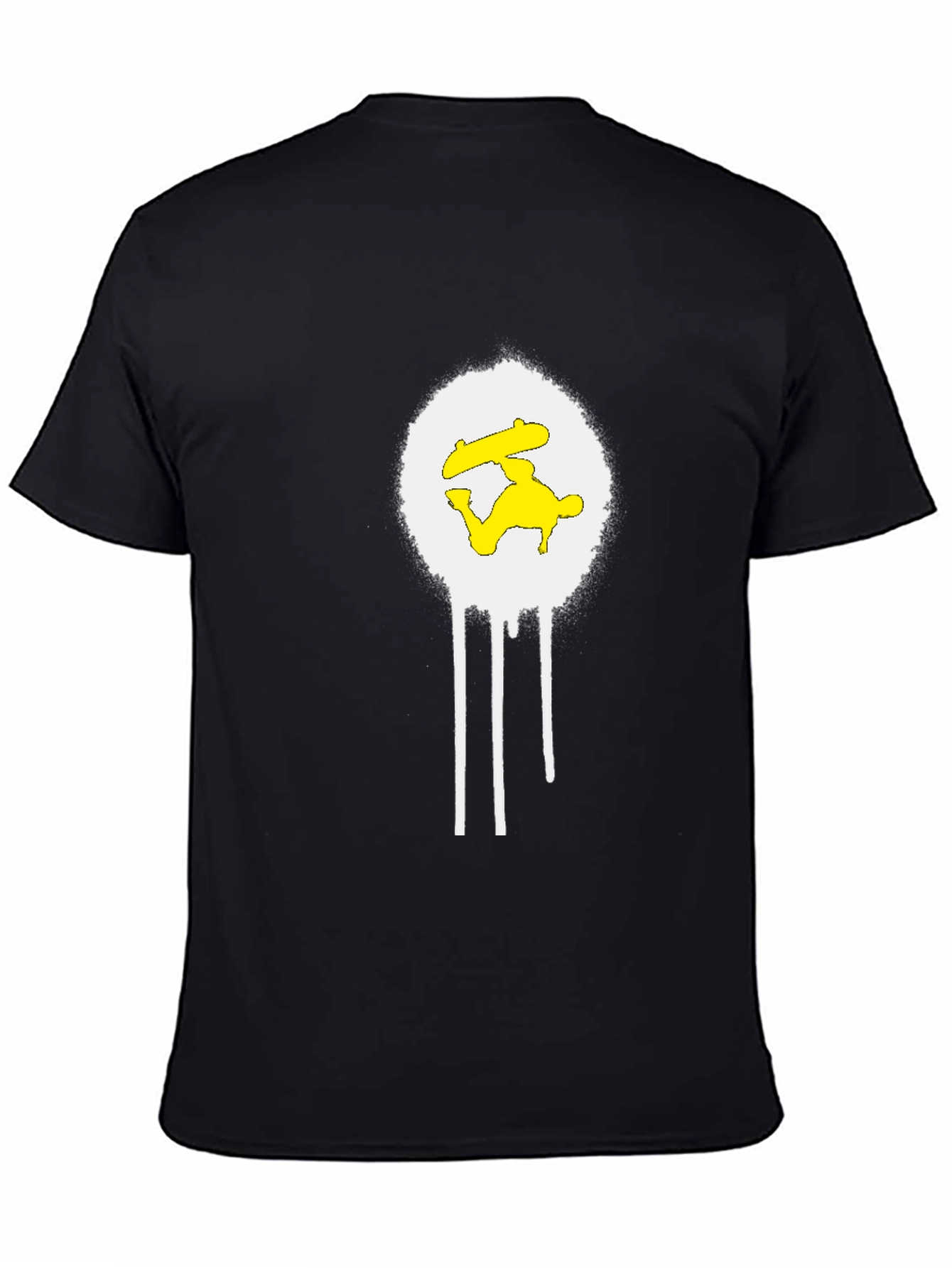 Skateboarder Graphic Tee - Black Cotton Blend Shirt