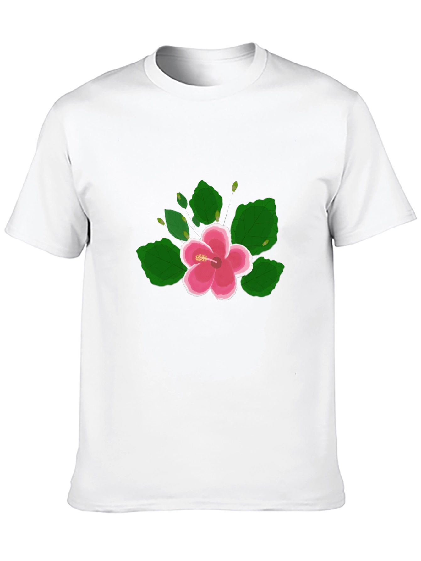 Hibiscus Flower Graphic Black T-Shirt