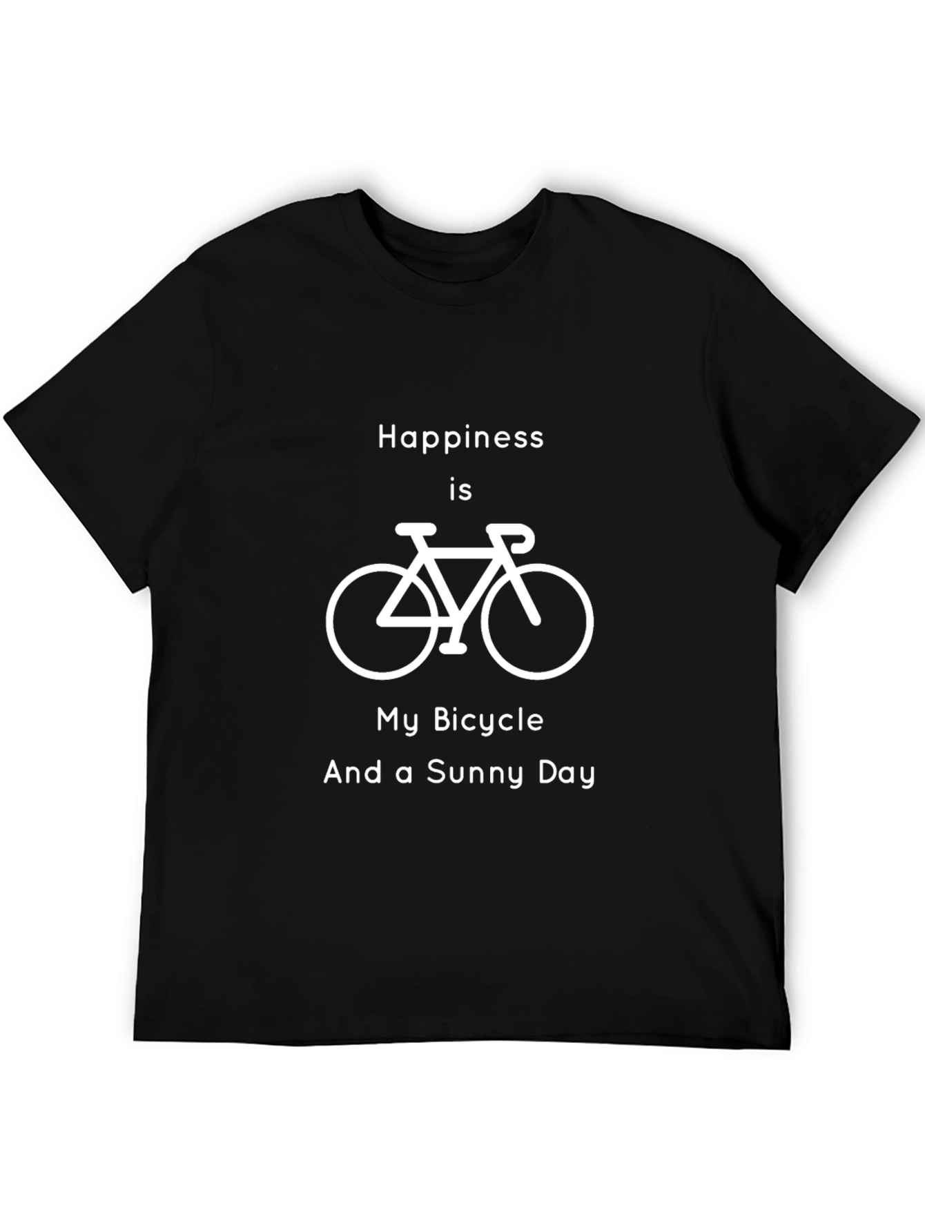Happiness Bicycle Graphic T-Shirt - Black